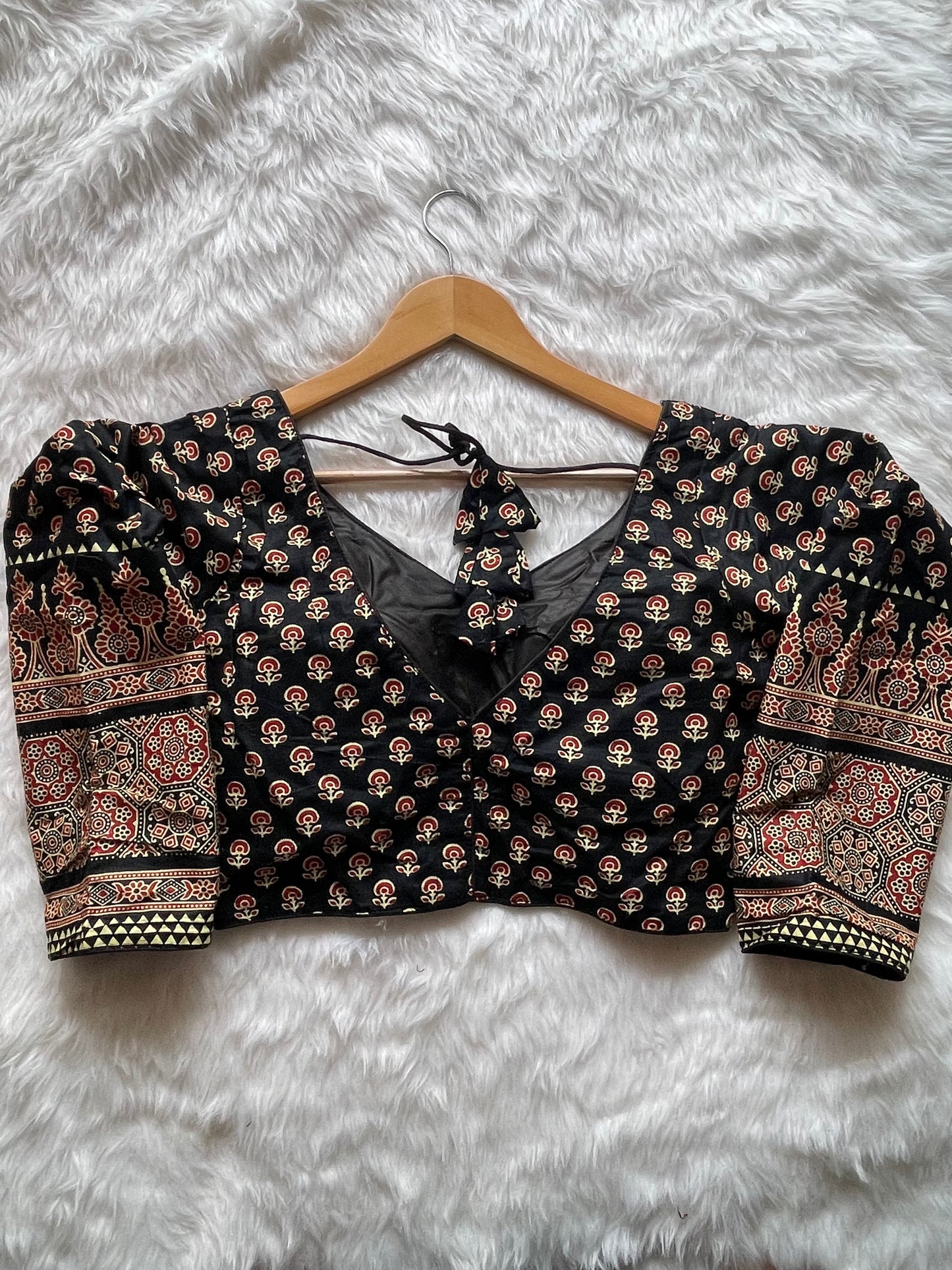 Ajrakh Cotton Full Sleeve Blouse-P1