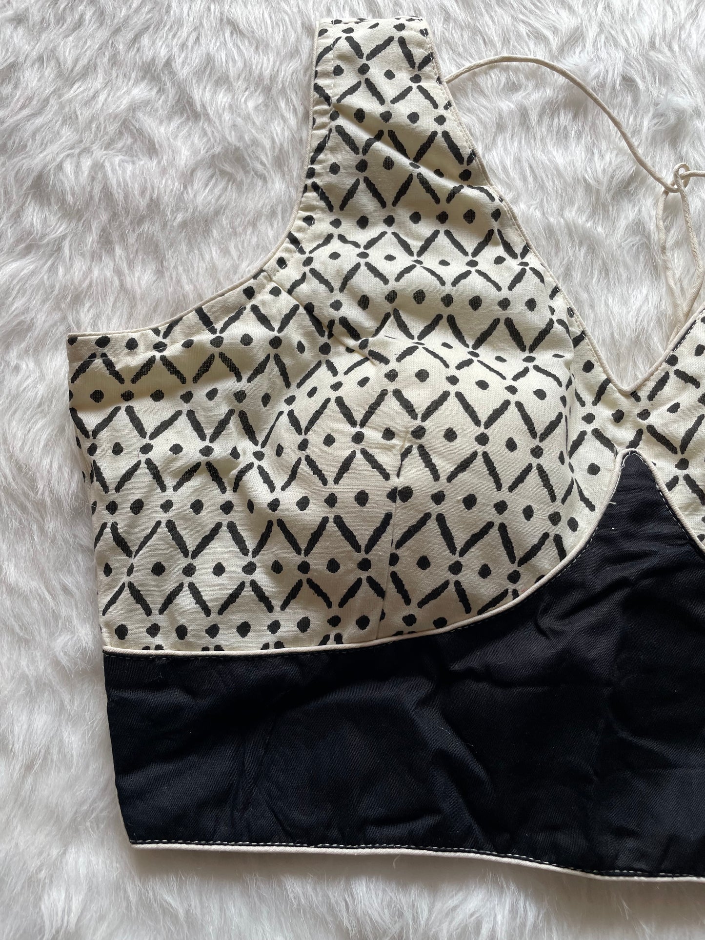 Ajrakh Cotton Sleeveless Blouse-P1