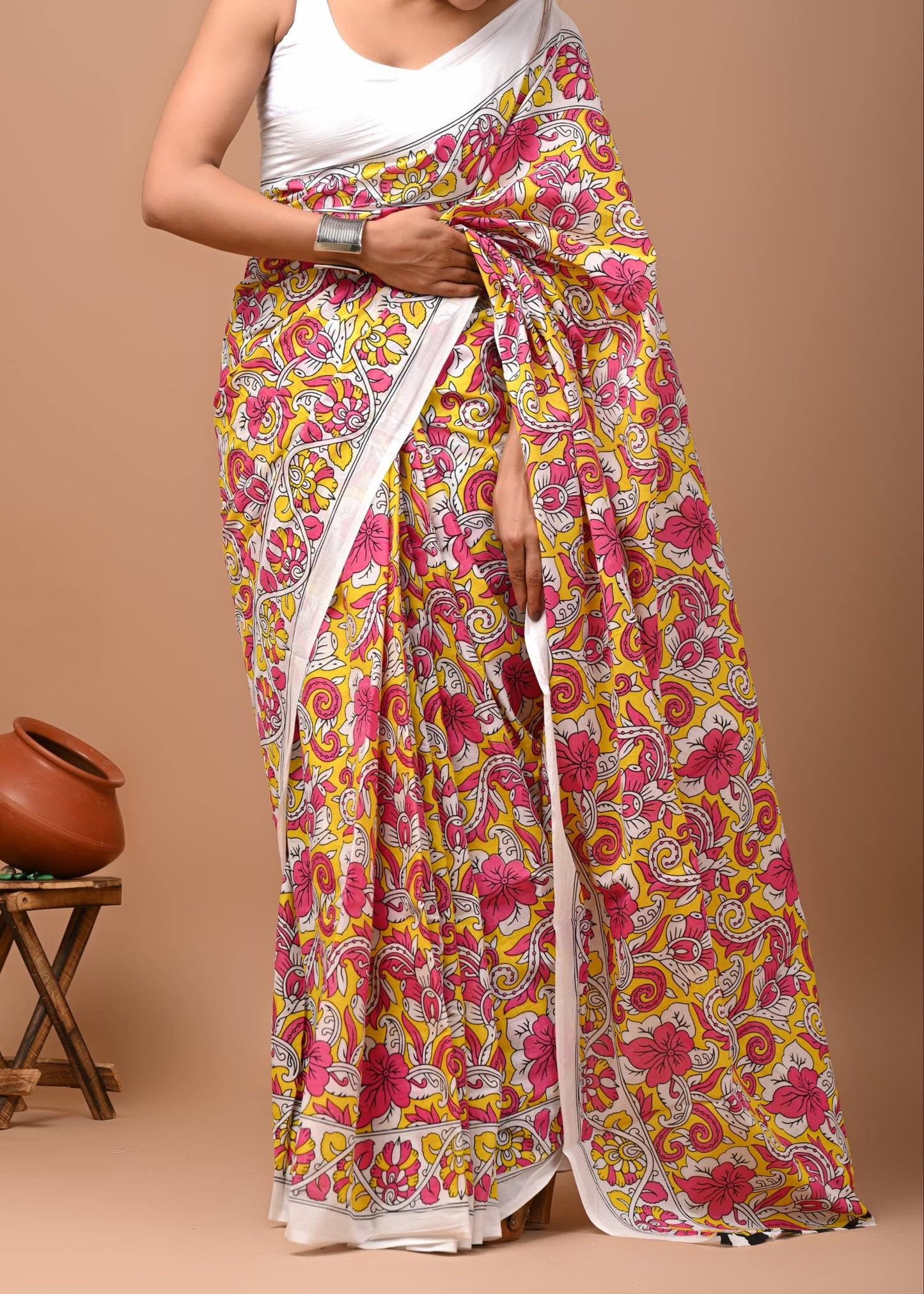 Kalakari Mul Cotton Saree