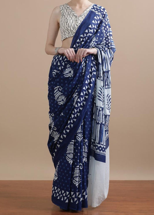 Ocean Mul Cotton Saree