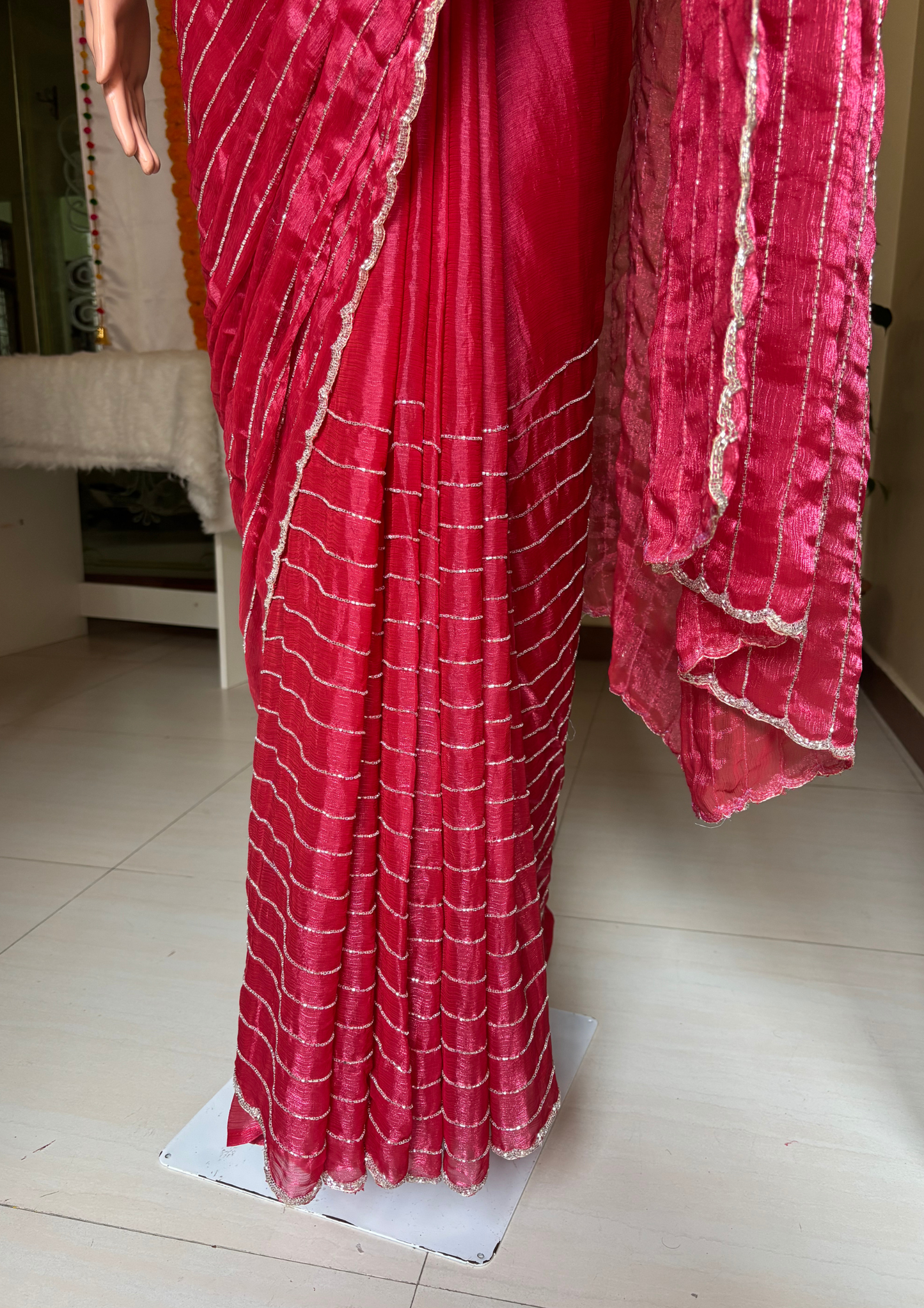 Red Regal Party Wear Saree
