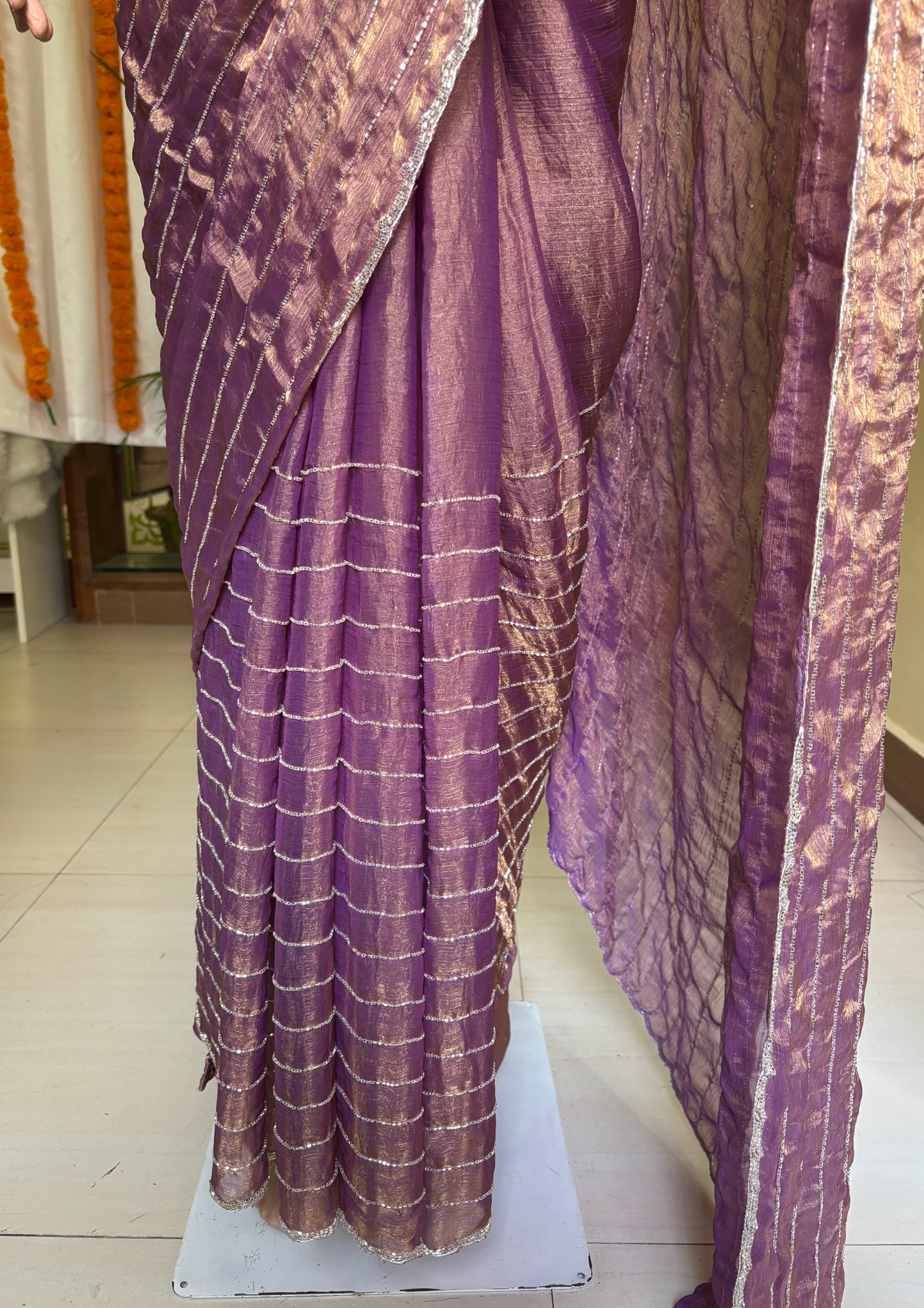 Lavender Regal Party Wear Saree