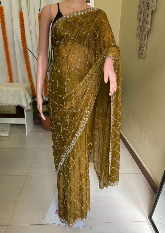 Golden Dream Glam Party Wear Saree