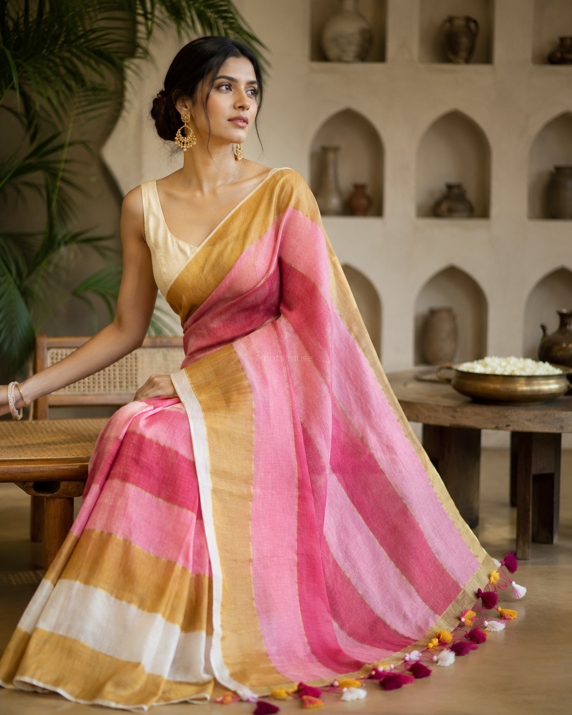 Mahak Satrangi Mul Saree