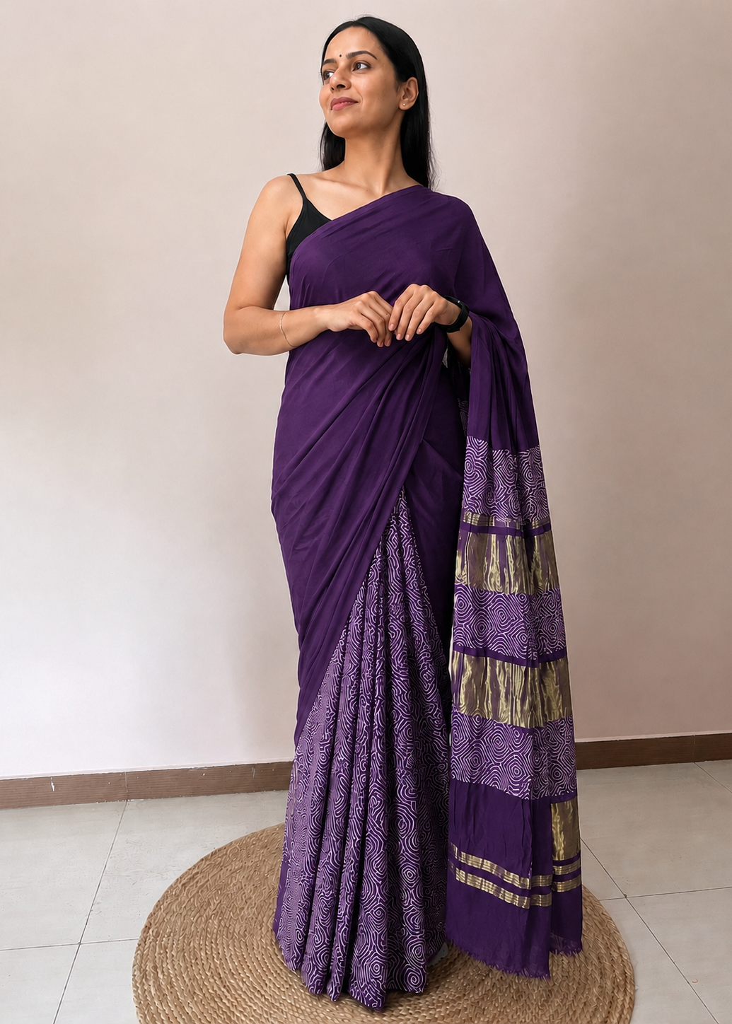 Purple Kadambari Modal Silk Saree