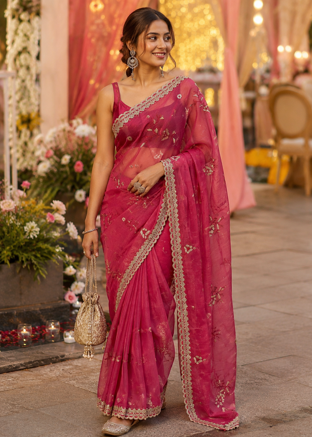 Peach Magic Charm Lightweight Saree
