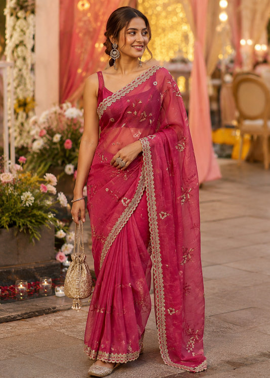Peach Magic Charm Lightweight Saree