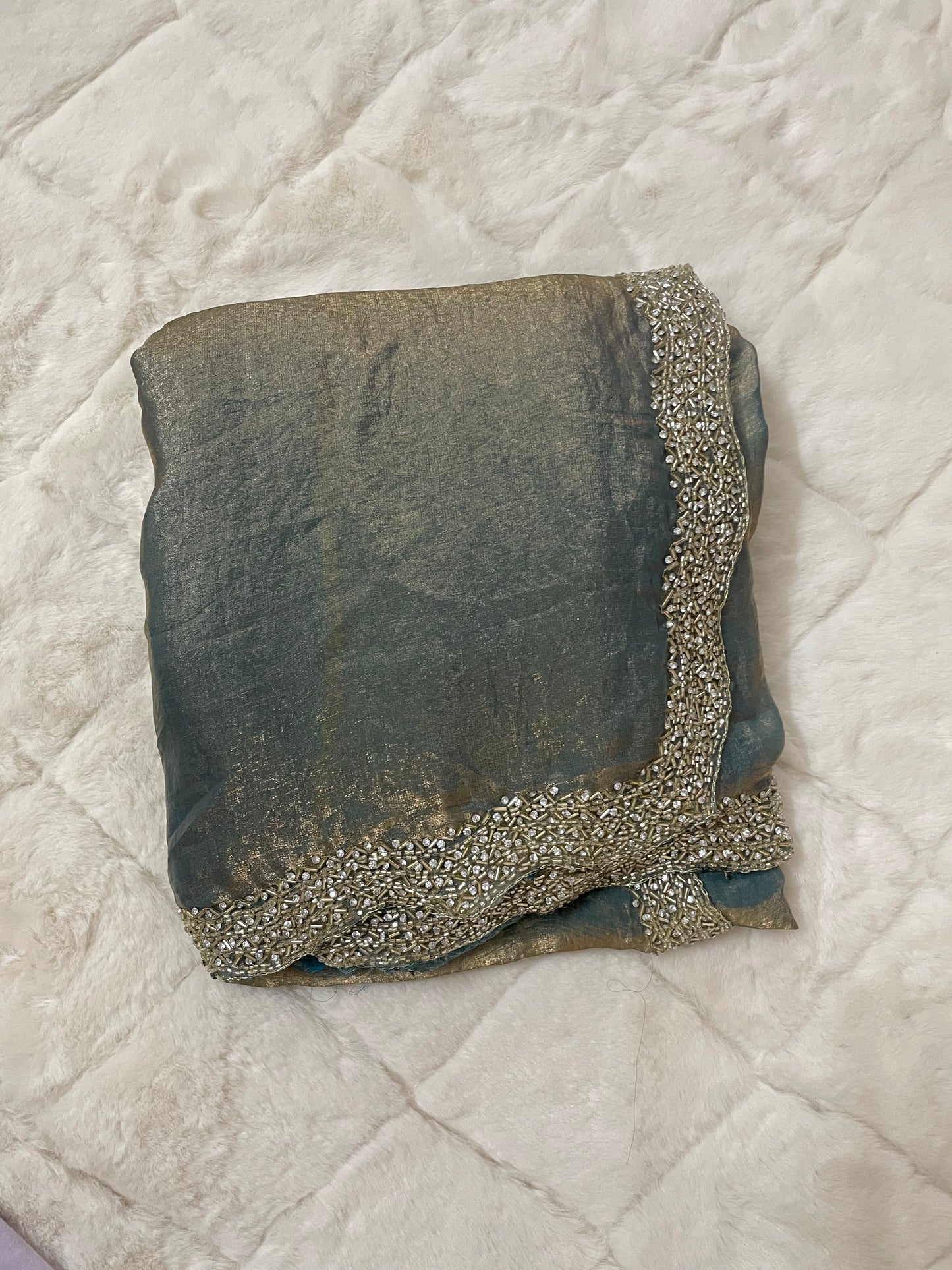 Sparkle Tissue Handwork Saree
