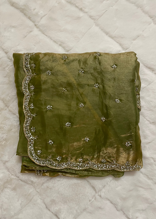 Meher Tissue Handwork Saree