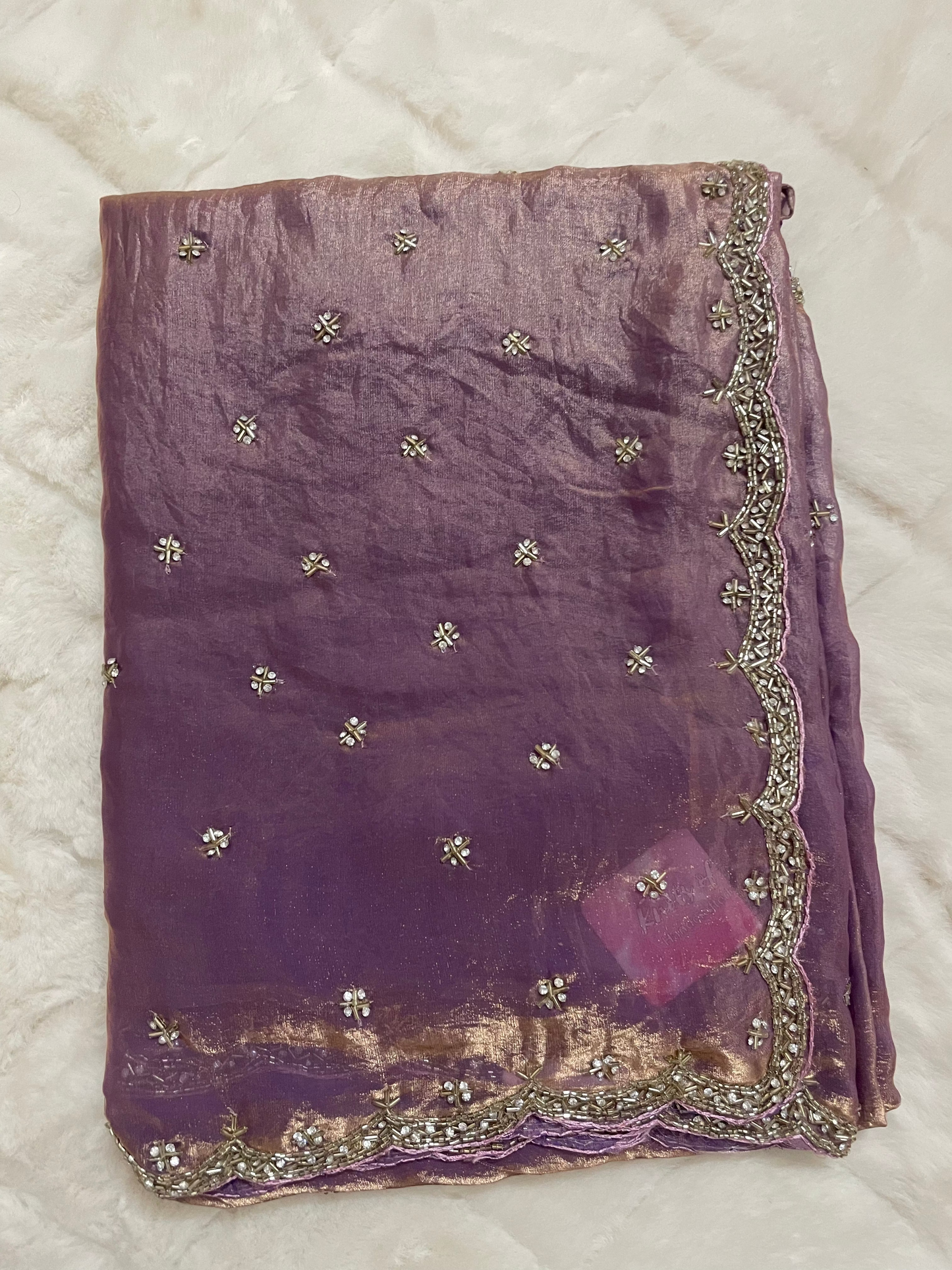 Meher Tissue Handwork Saree