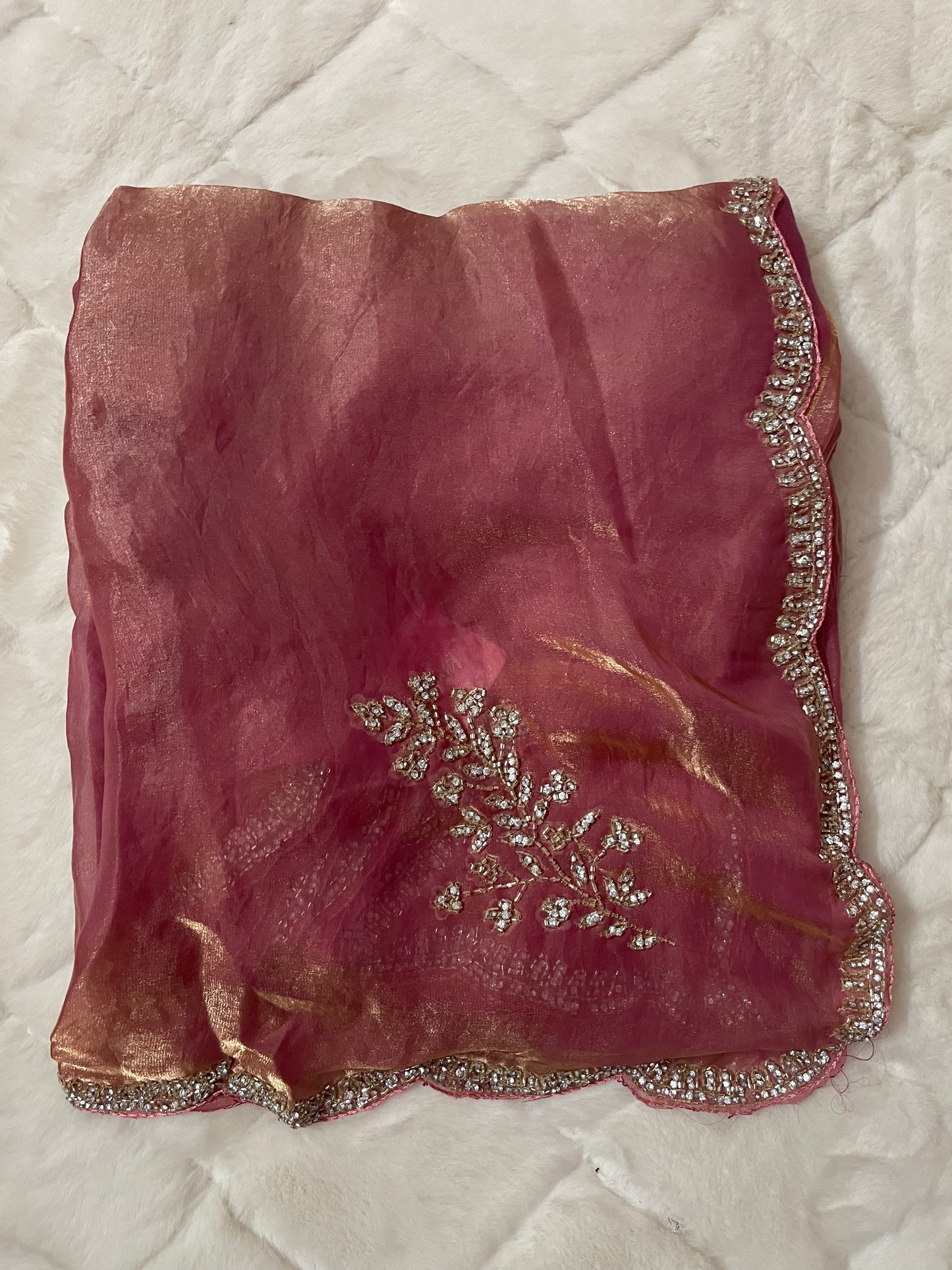 Peach Drape & Dazzle Party Wear Saree