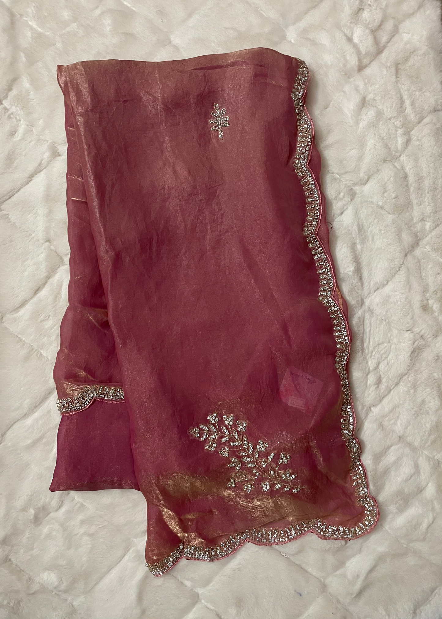 Peach Drape & Dazzle Party Wear Saree