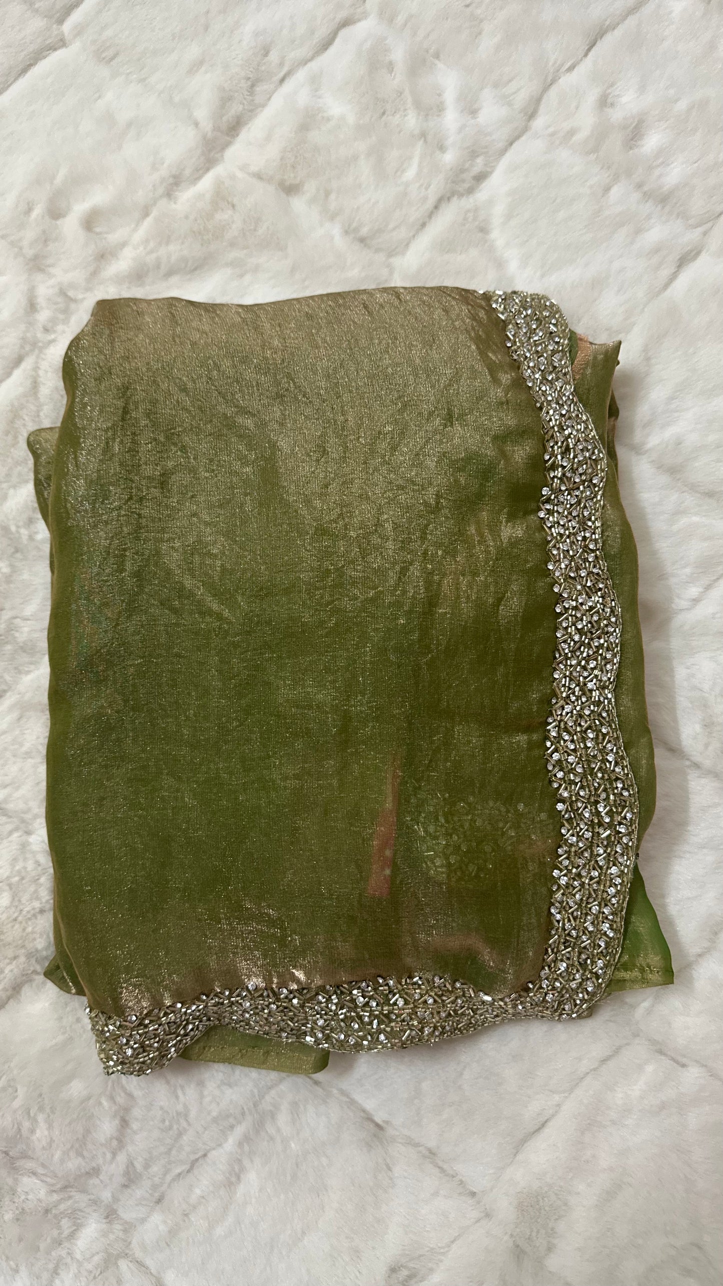 Sparkle Tissue Handwork Saree
