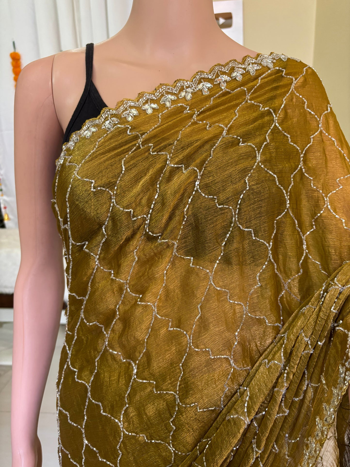 Golden Dream Glam Party Wear Saree