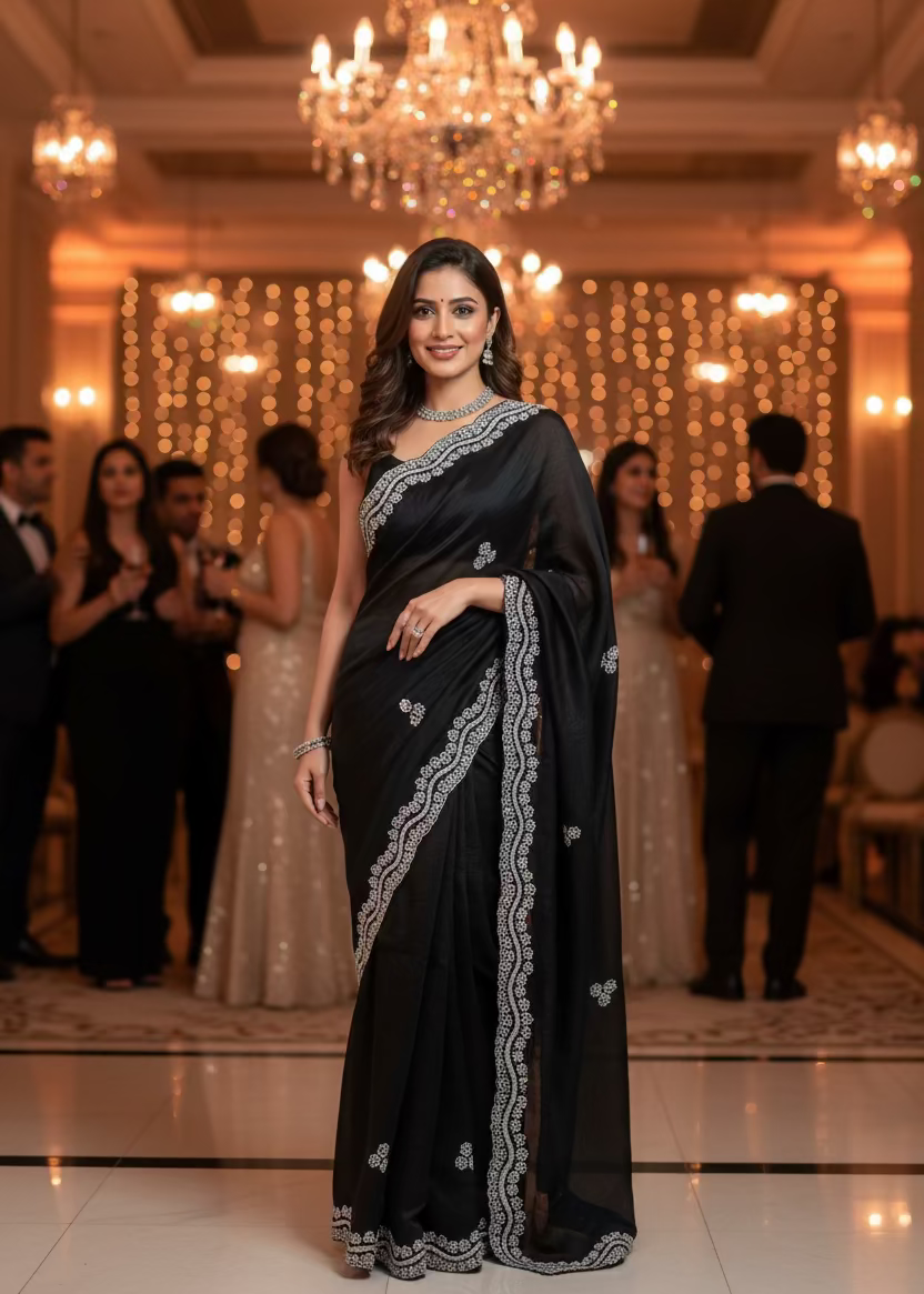 Black Cocktail Saree