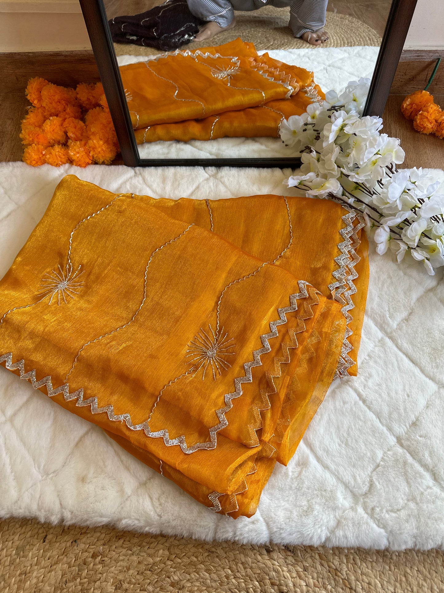 Sunshine Hand Embroidered JC Saree