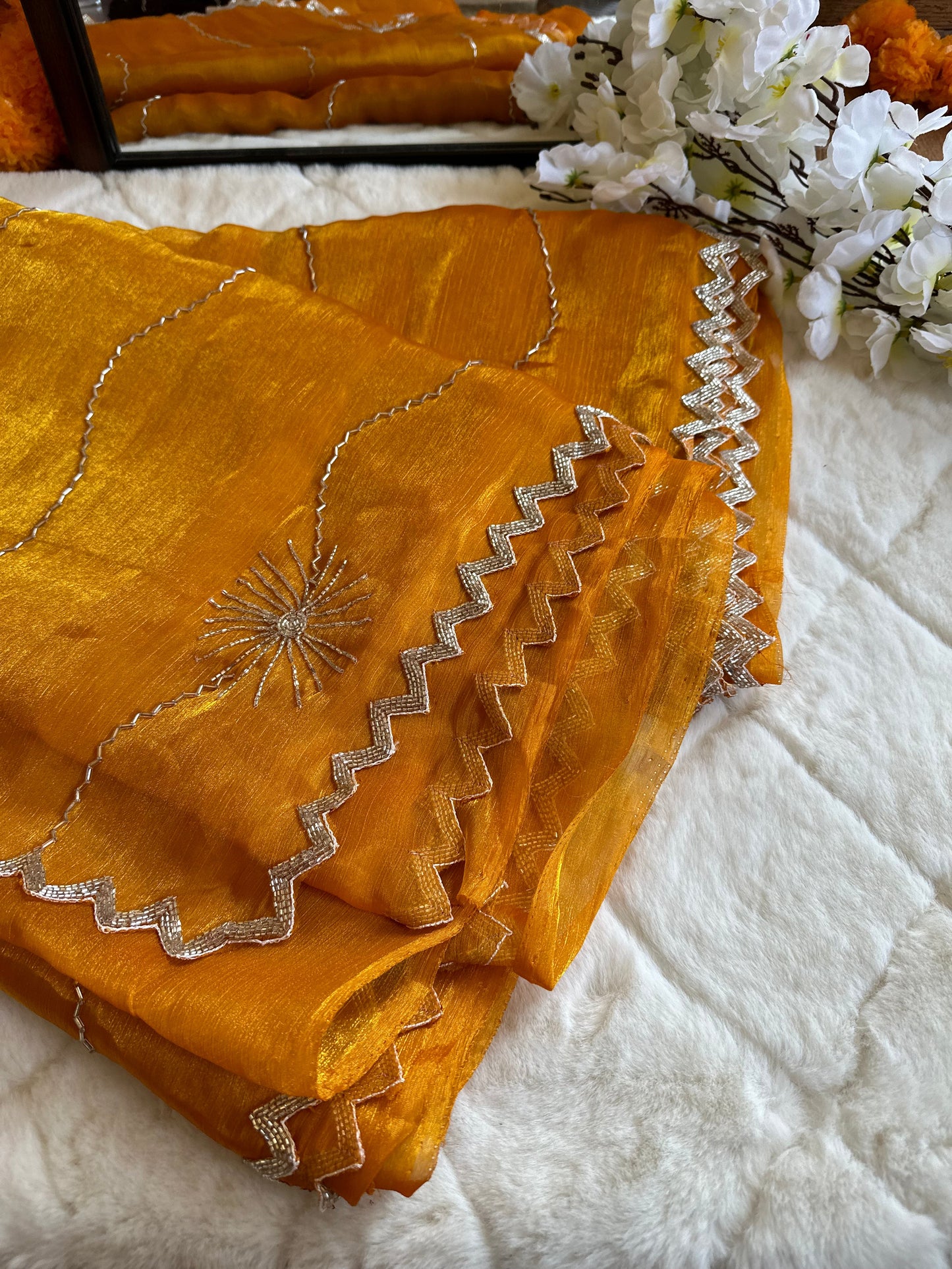 Sunshine Hand Embroidered JC Saree