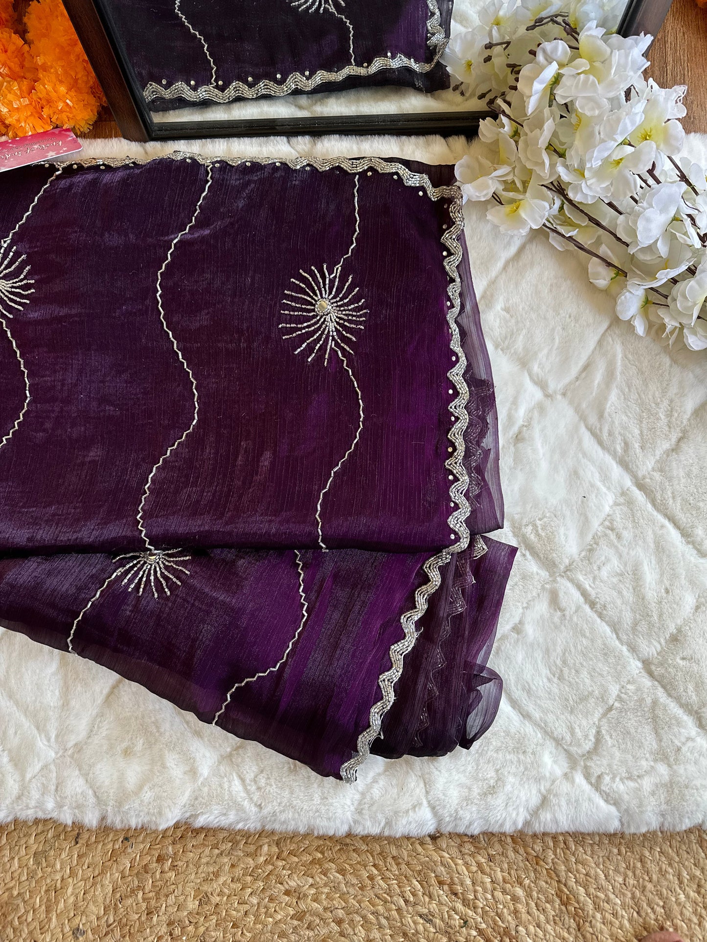 Sunshine Hand Embroidered JC Saree