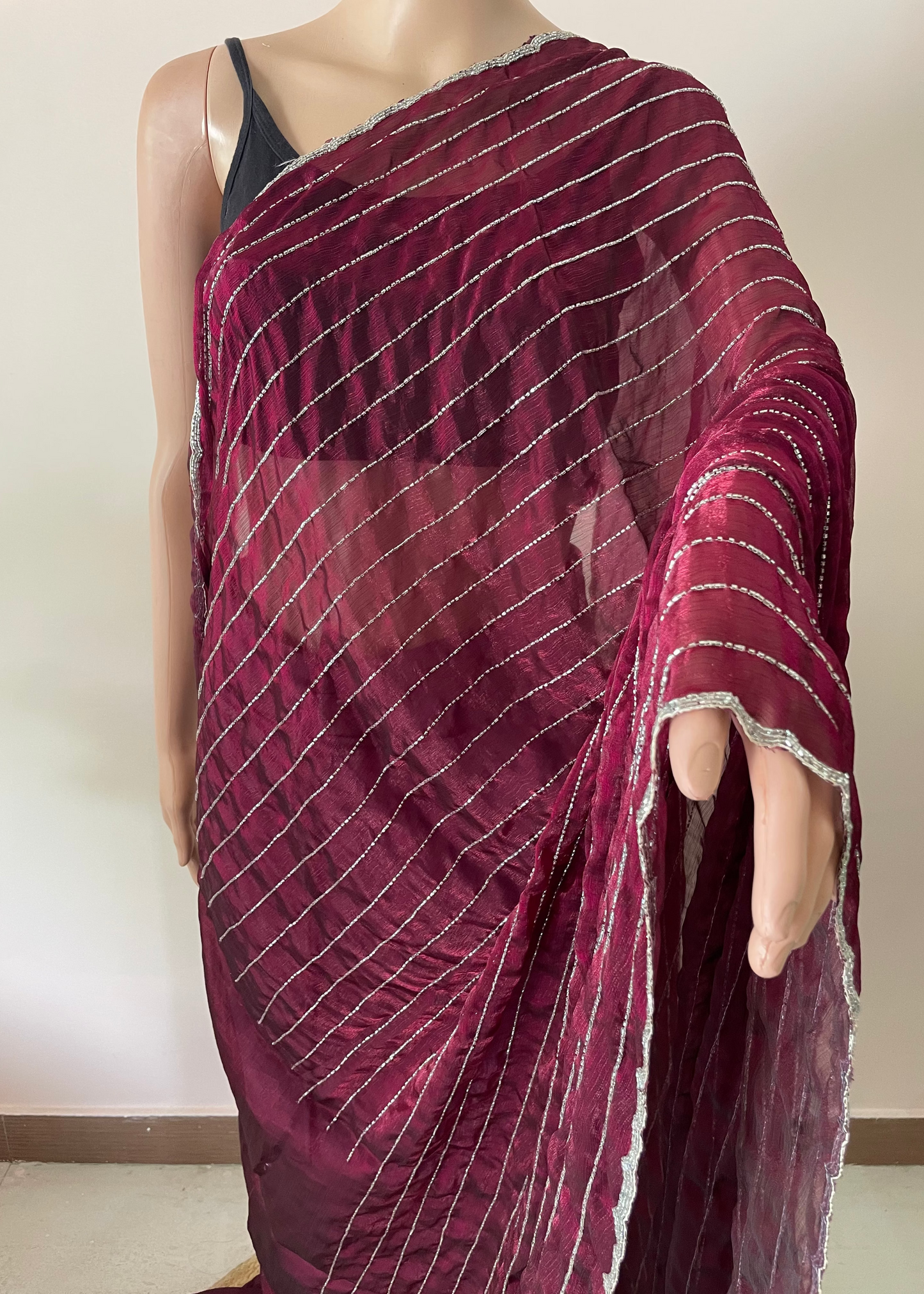 Wine Regal Party Wear Saree