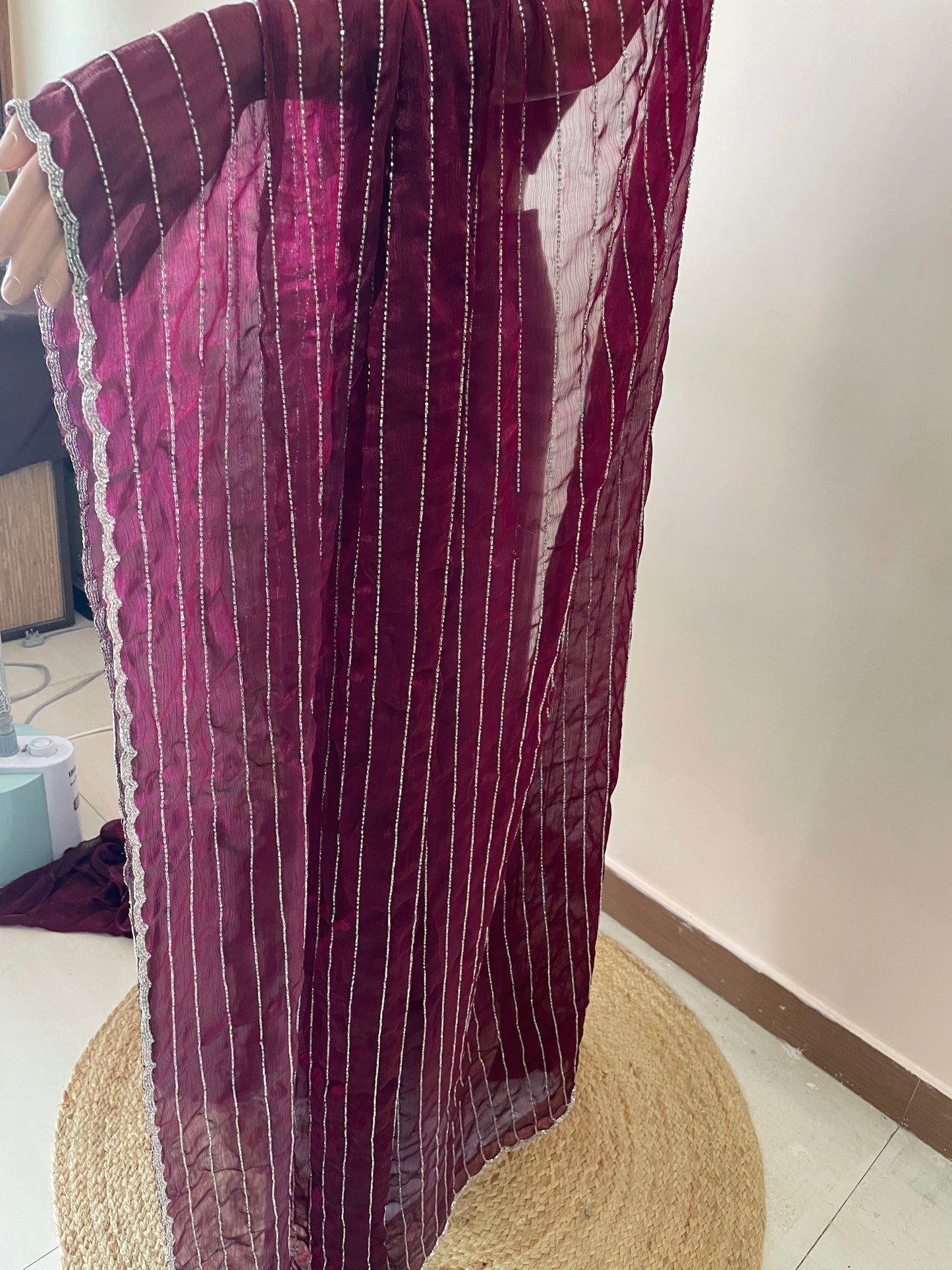 Wine Regal Party Wear Saree