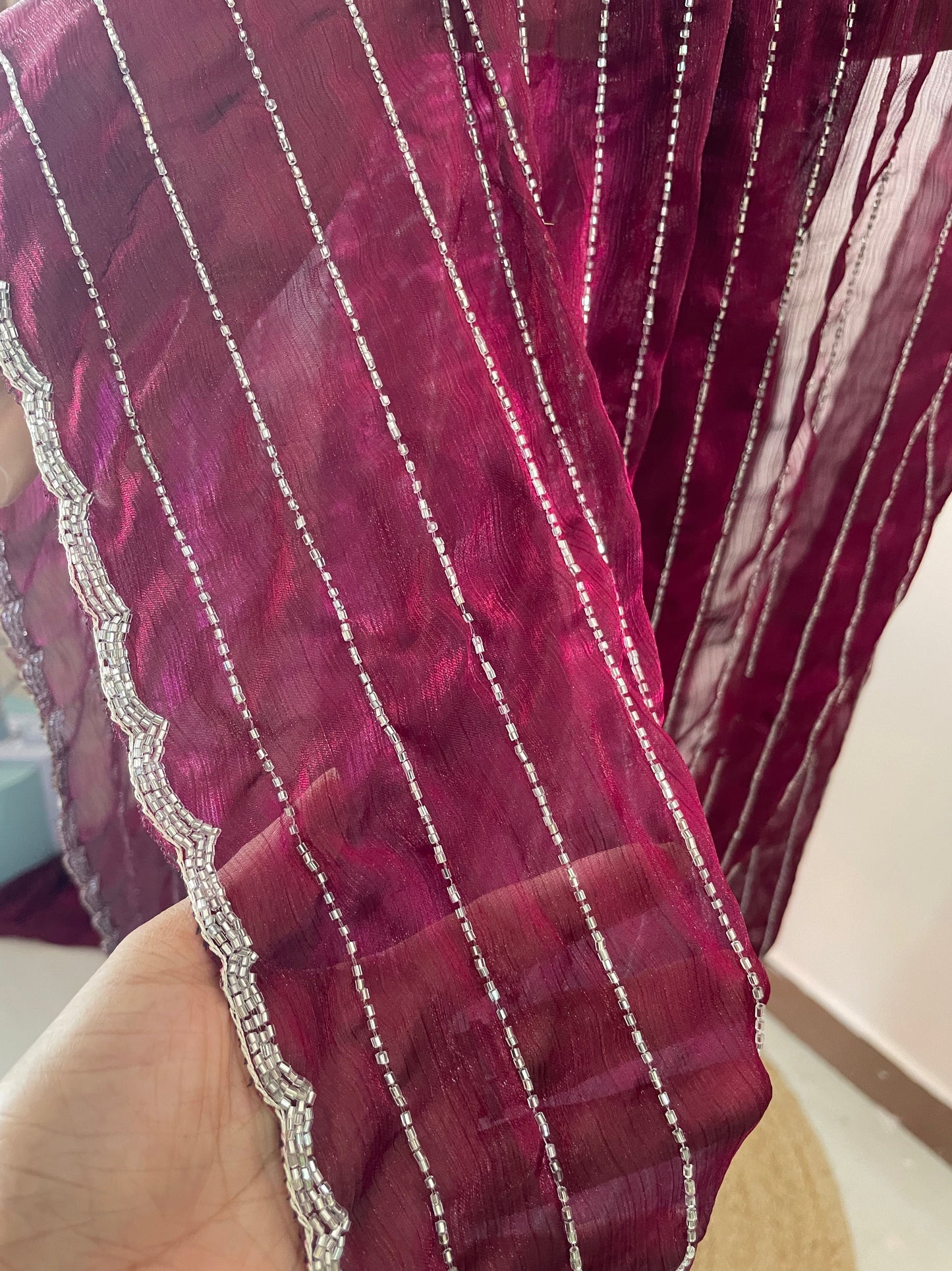Wine Regal Party Wear Saree