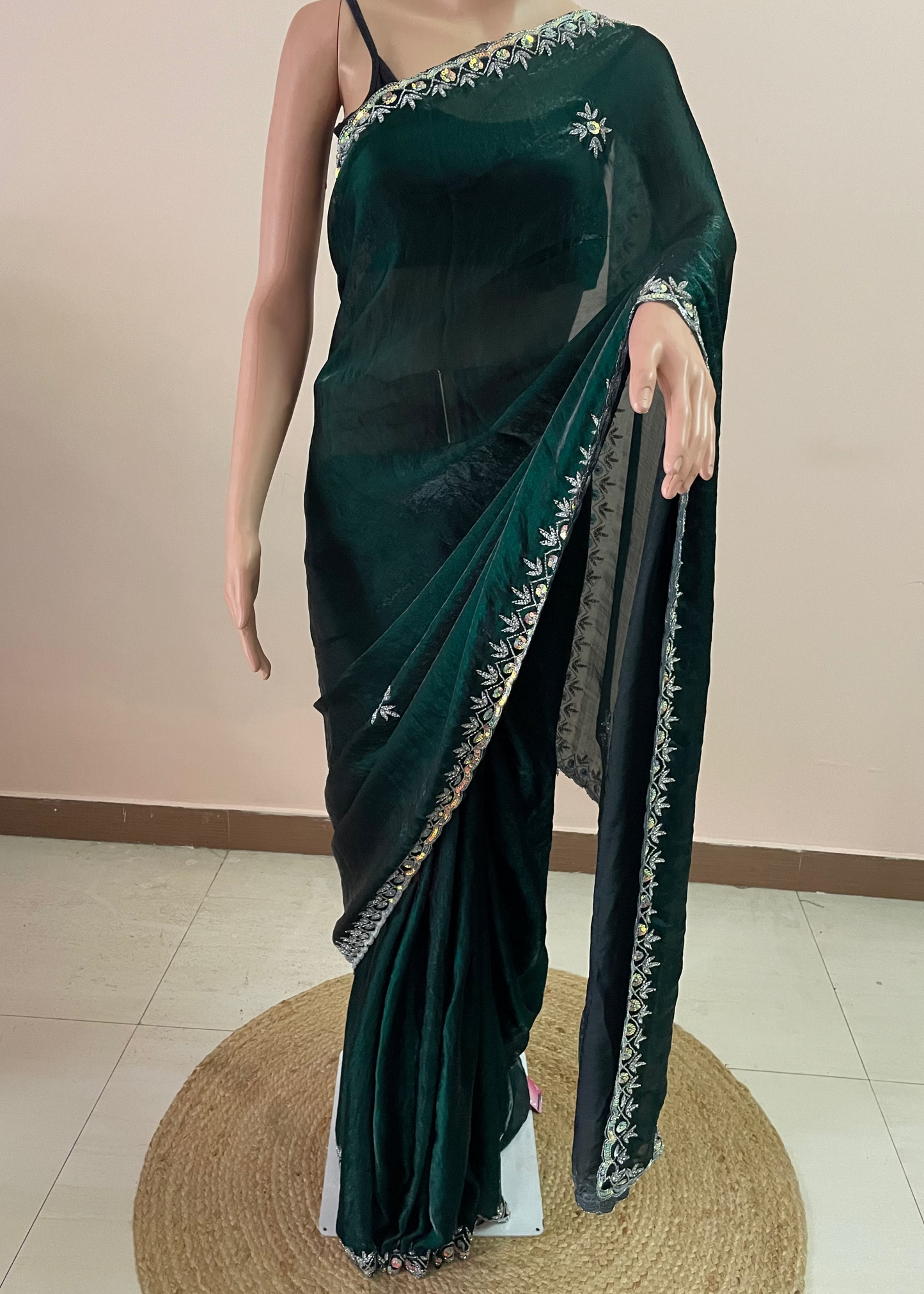 Sea Green Anushka Sen Party Wear Saree