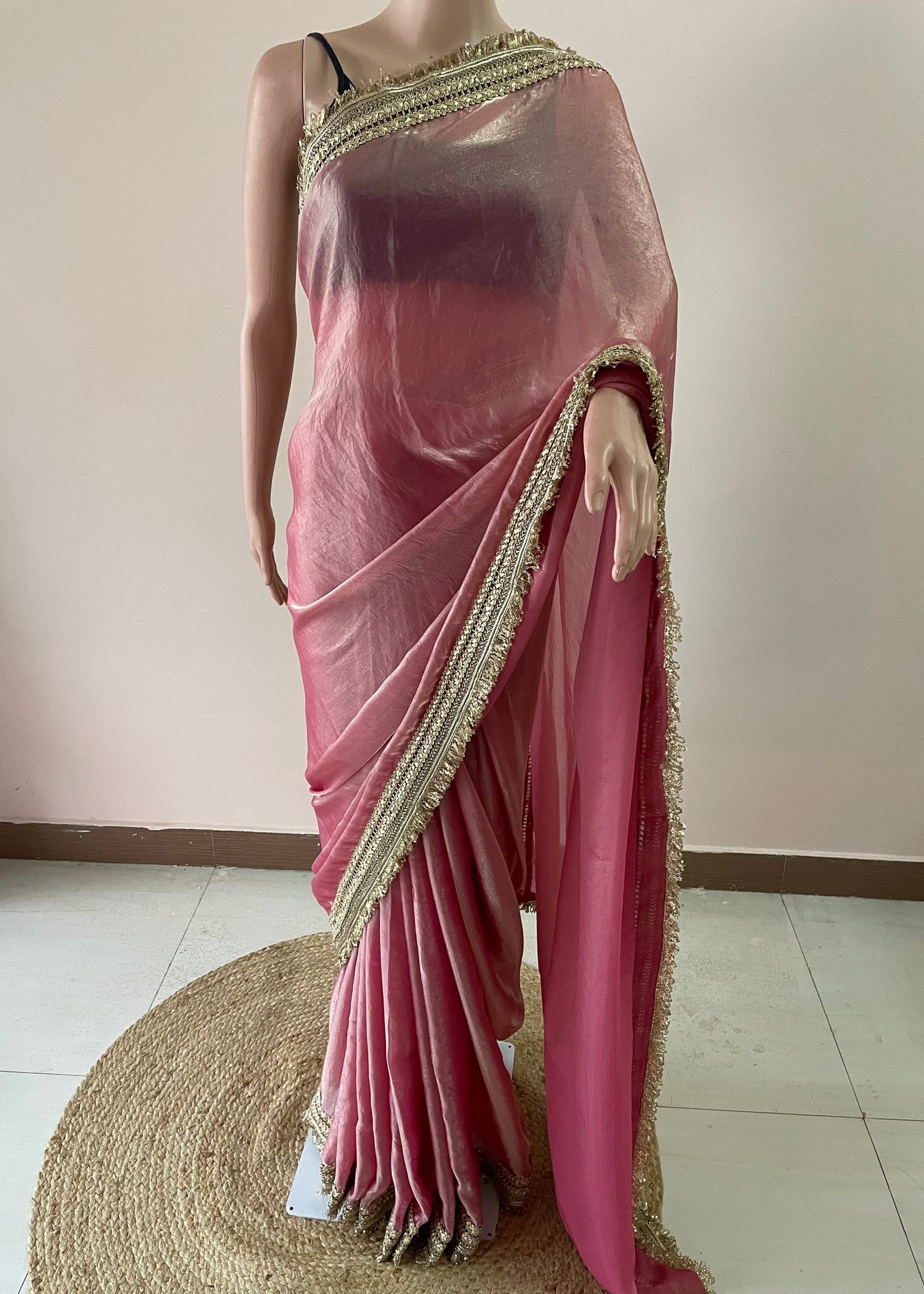 Peach Maharani Royal Tissue Saree