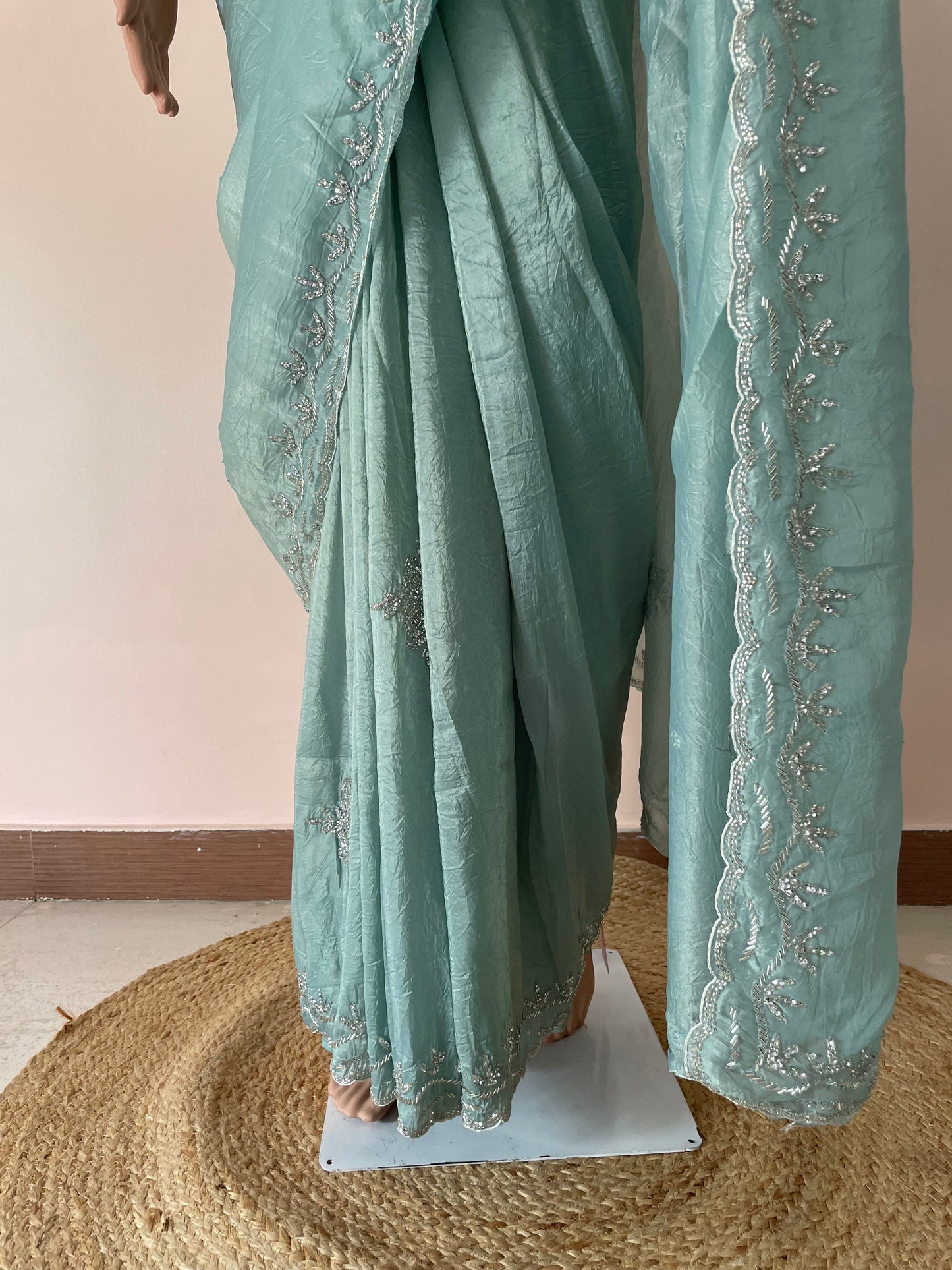 Pastel Blue Midnight Spark Party Wear Saree