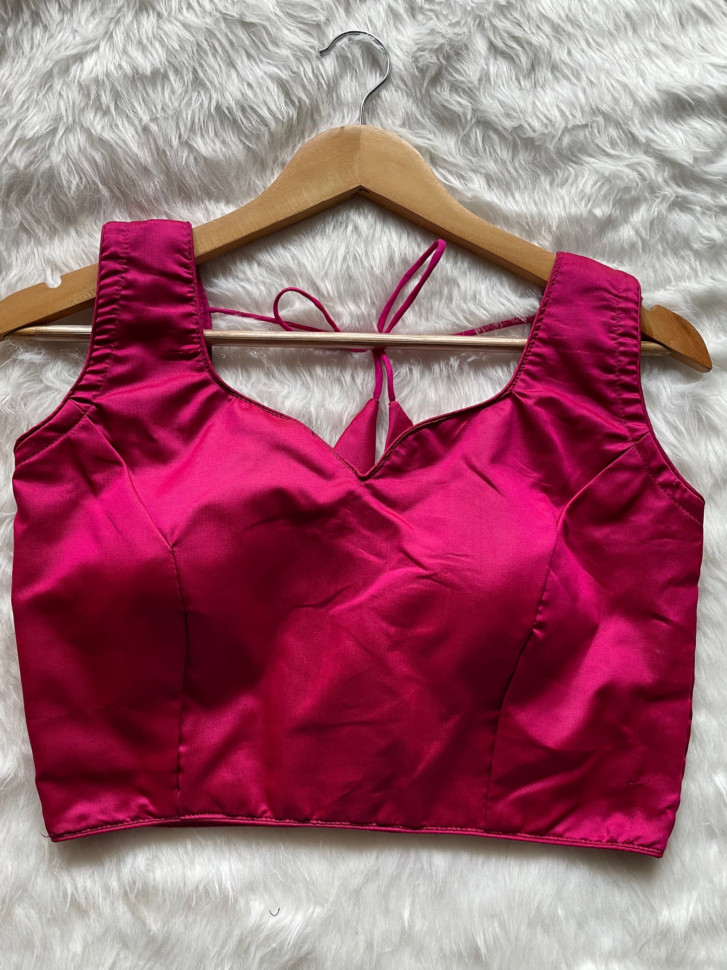 Rani Pink Taffeta Plain Blouse