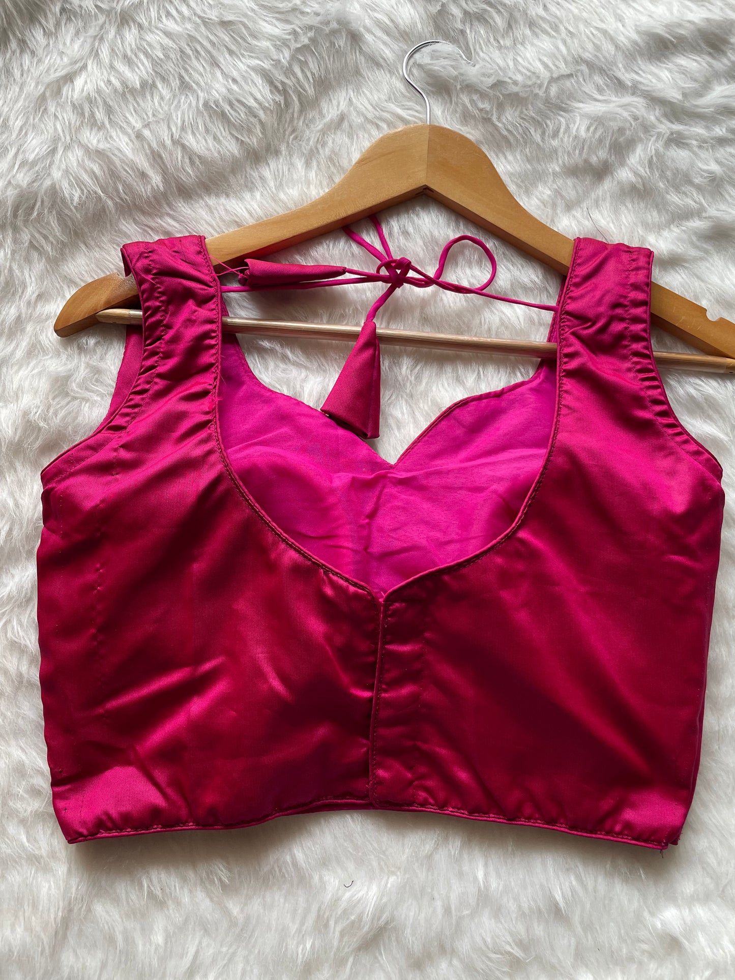 Rani Pink Taffeta Plain Blouse