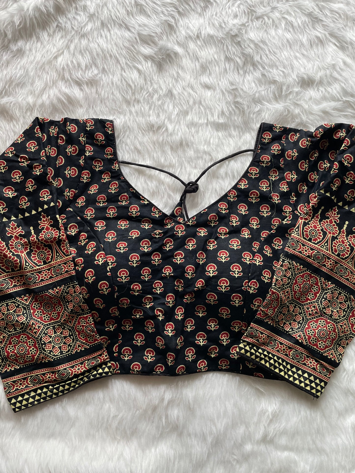 Ajrakh Cotton Full Sleeve Blouse-P1