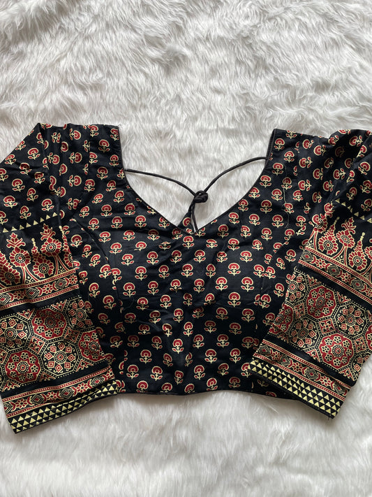 Ajrakh Cotton Full Sleeve Blouse-P1
