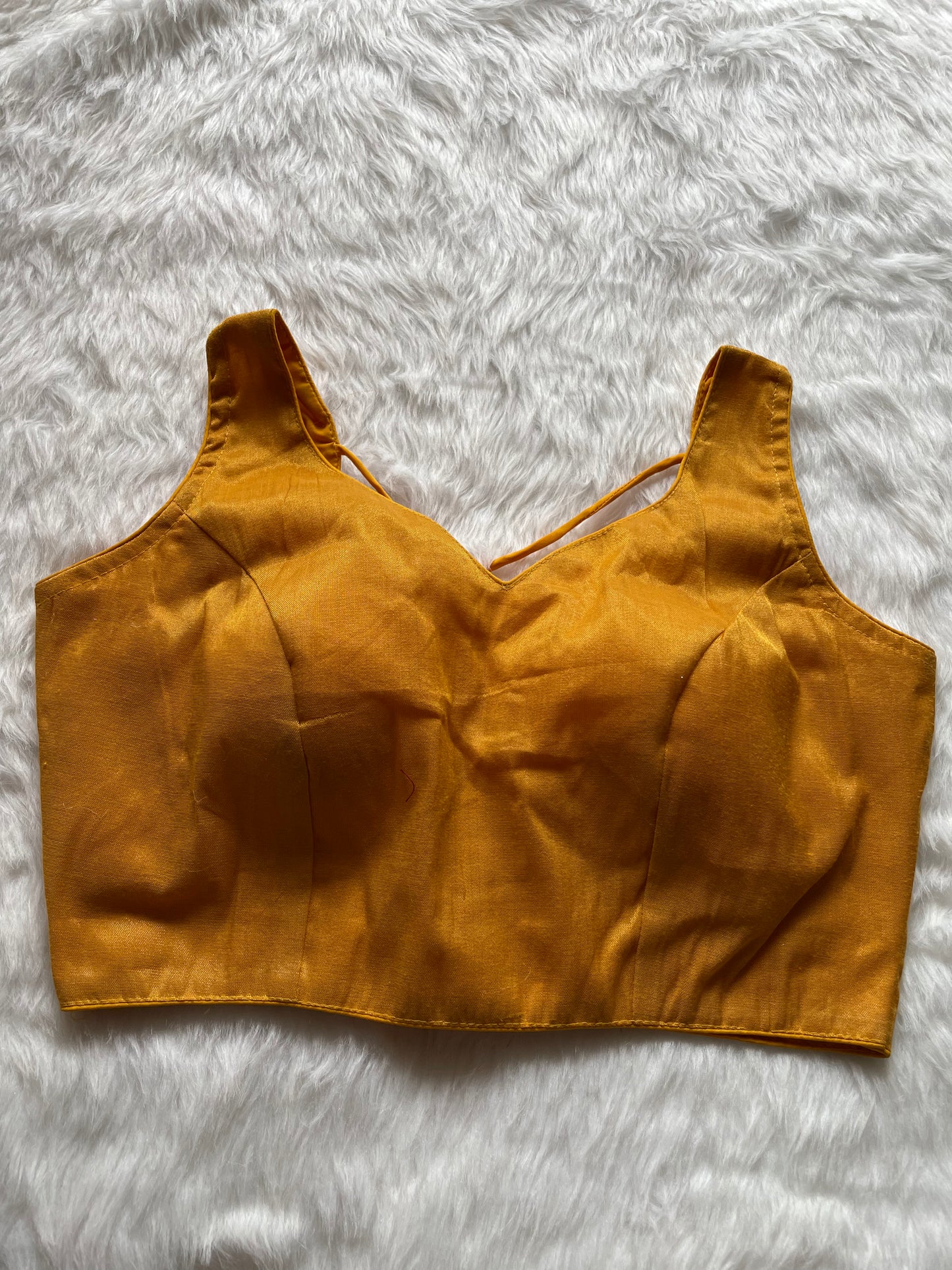 Yellow Taffeta Plain Blouse