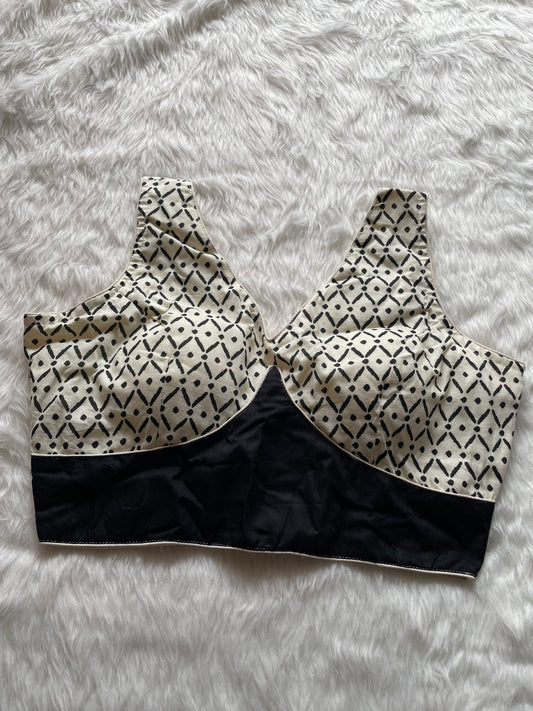 Ajrakh Cotton Sleeveless Blouse-P1
