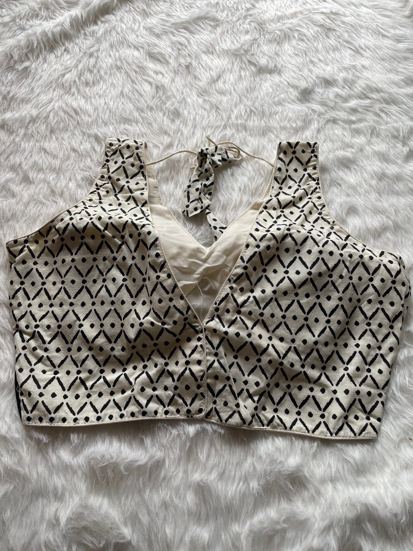 Ajrakh Cotton Sleeveless Blouse-P1