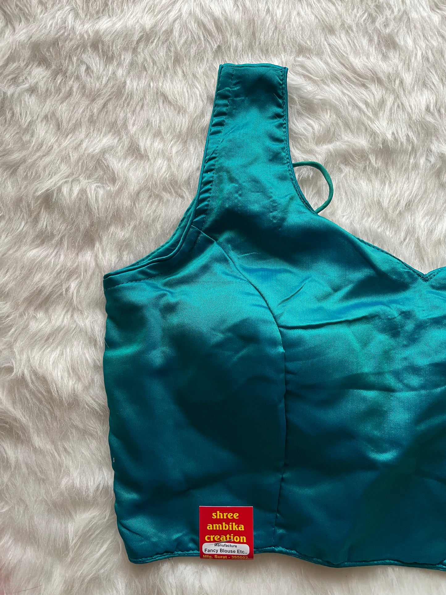 Sky Blue Taffeta Plain Blouse