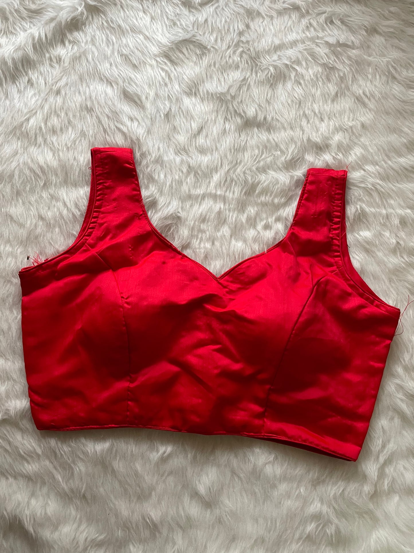 Red Taffeta Plain Blouse