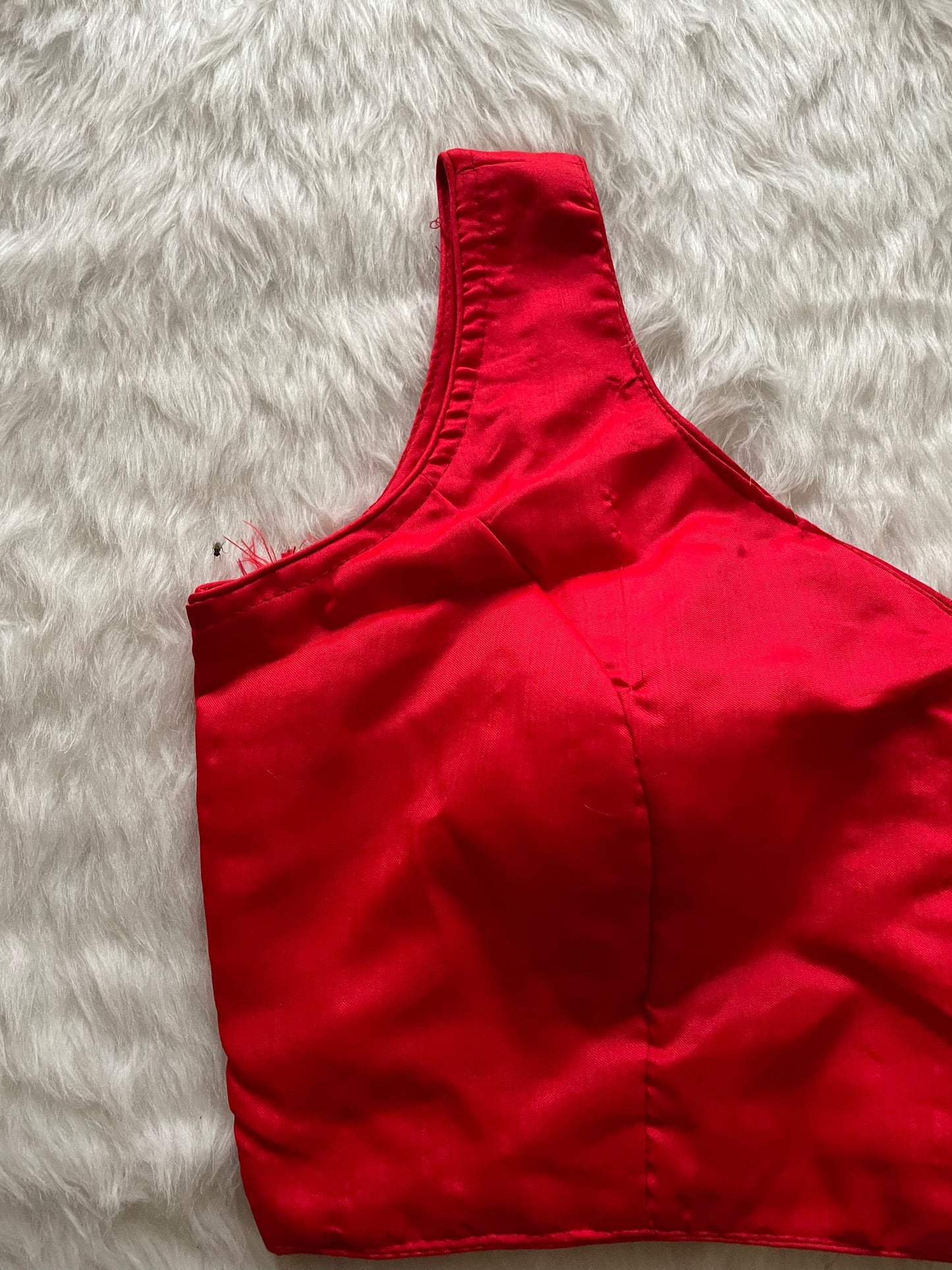Red Taffeta Plain Blouse