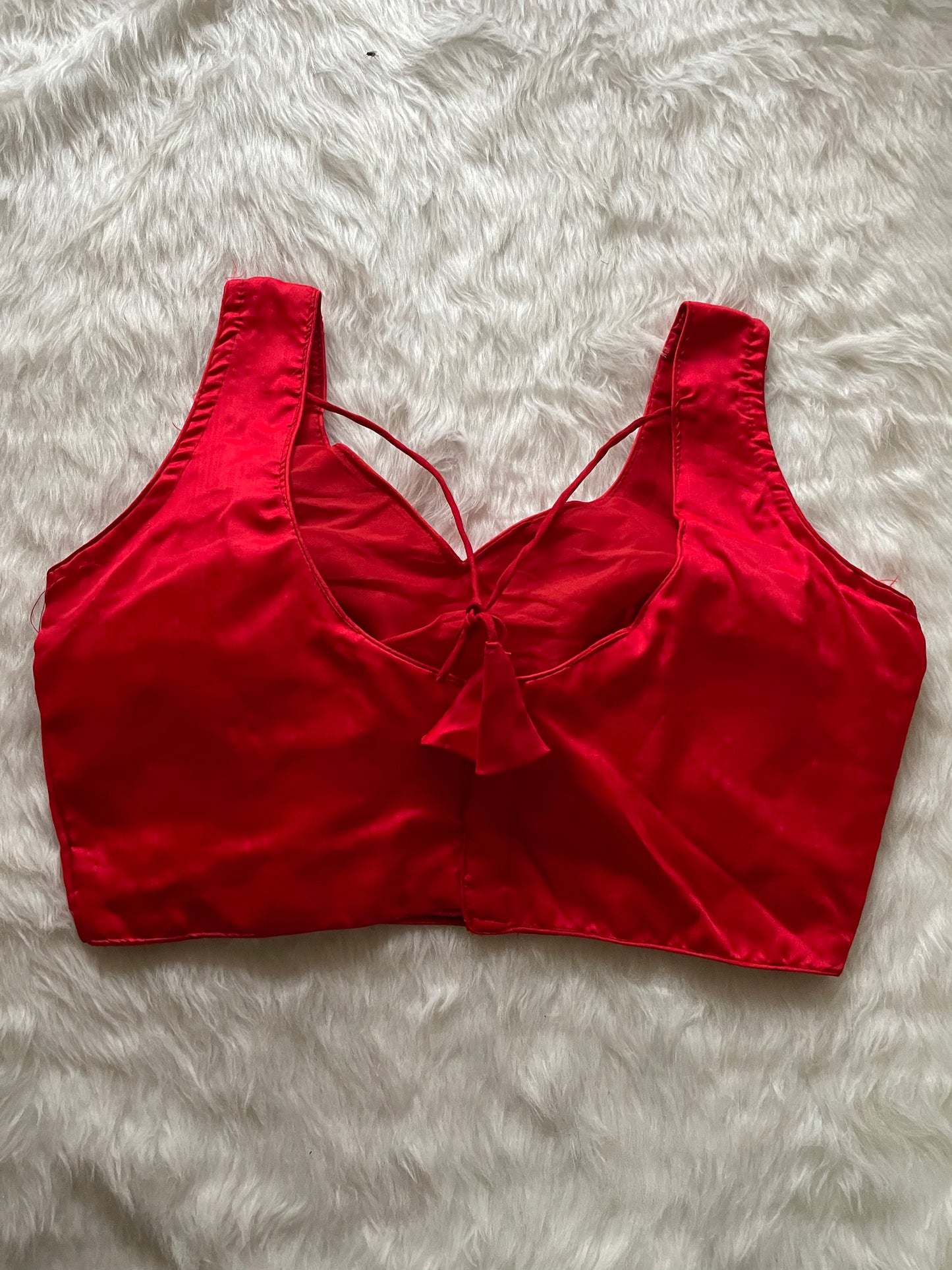 Red Taffeta Plain Blouse