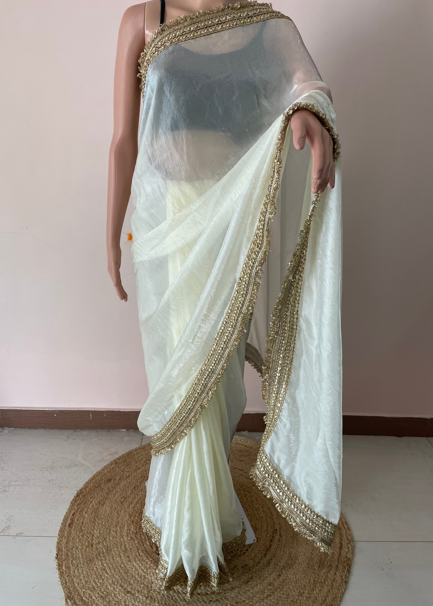 Off White Maharani Royal Tissue Saree