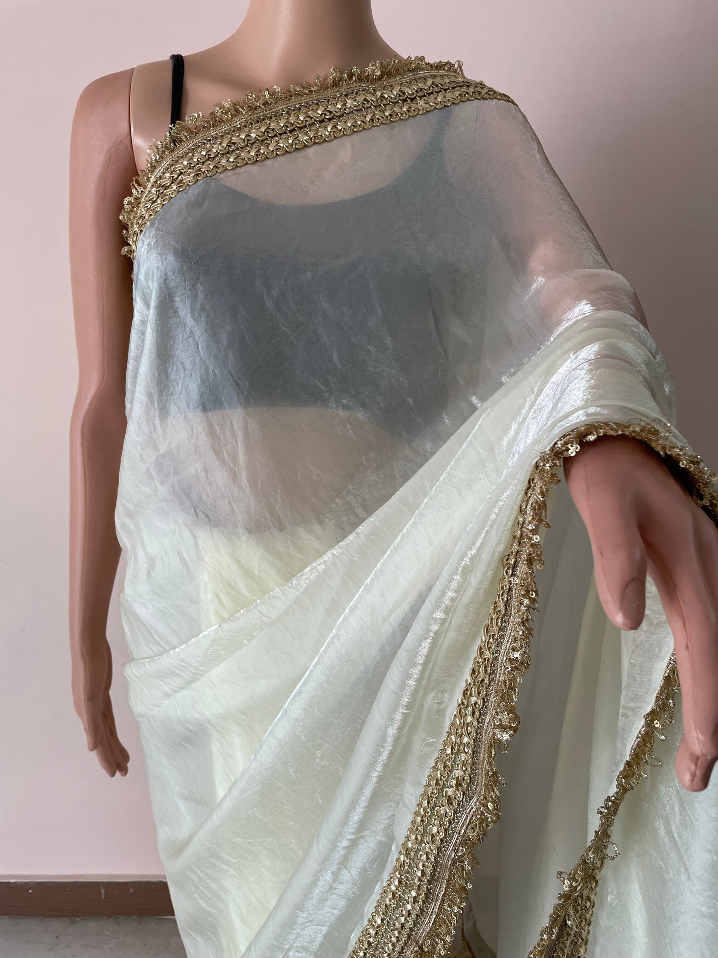 Off White Maharani Royal Tissue Saree
