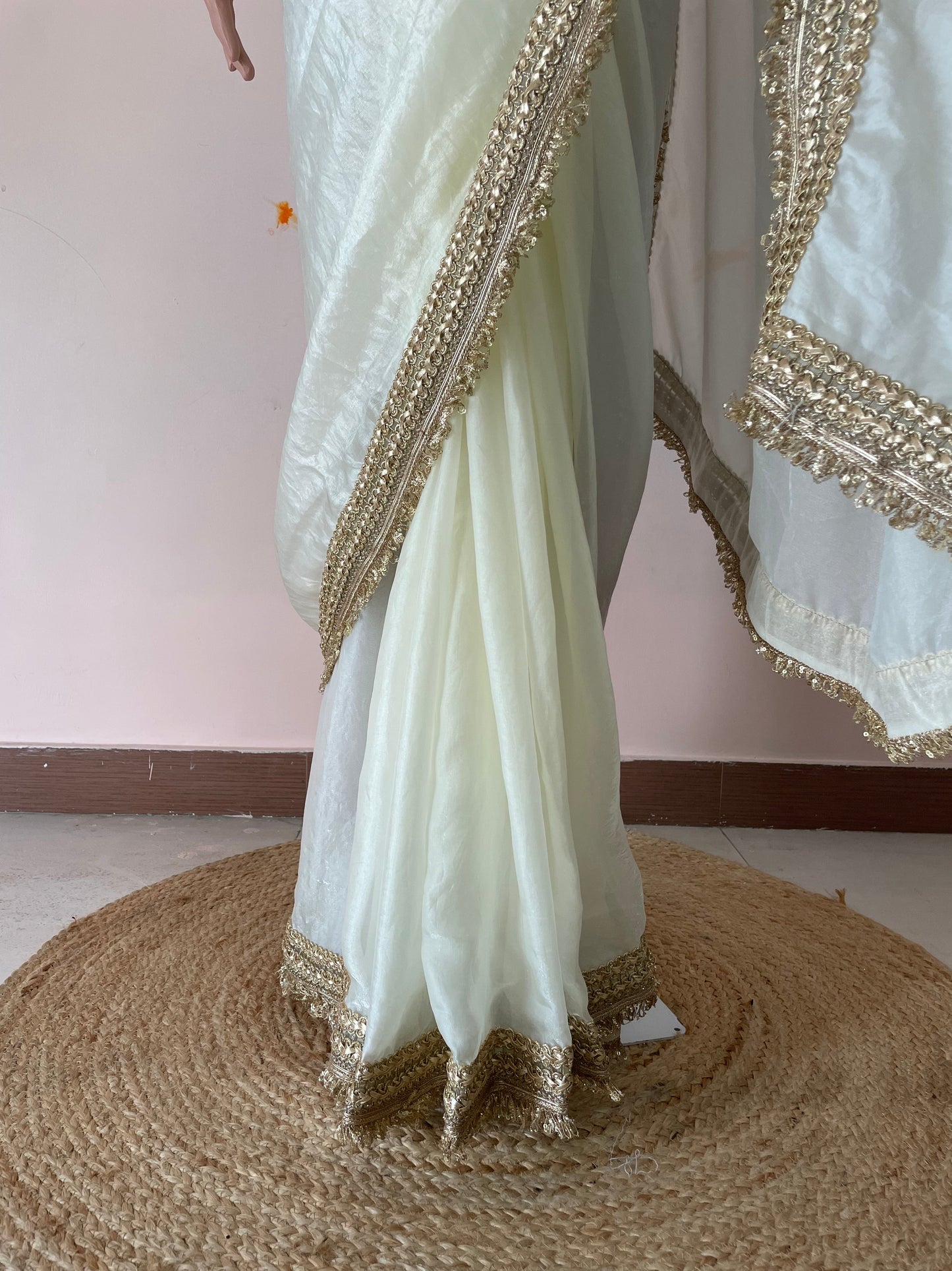 Off White Maharani Royal Tissue Saree