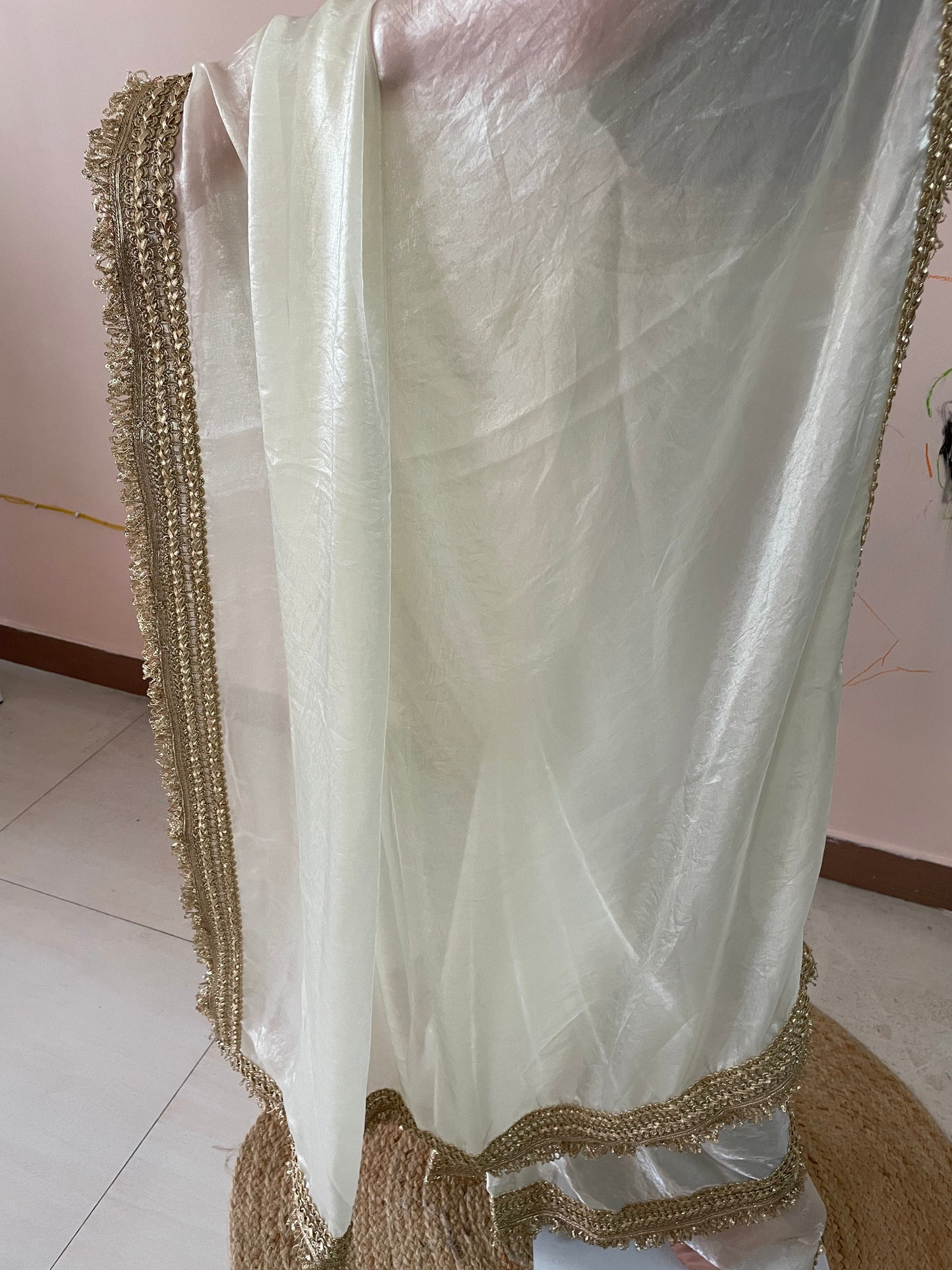 Off White Maharani Royal Tissue Saree