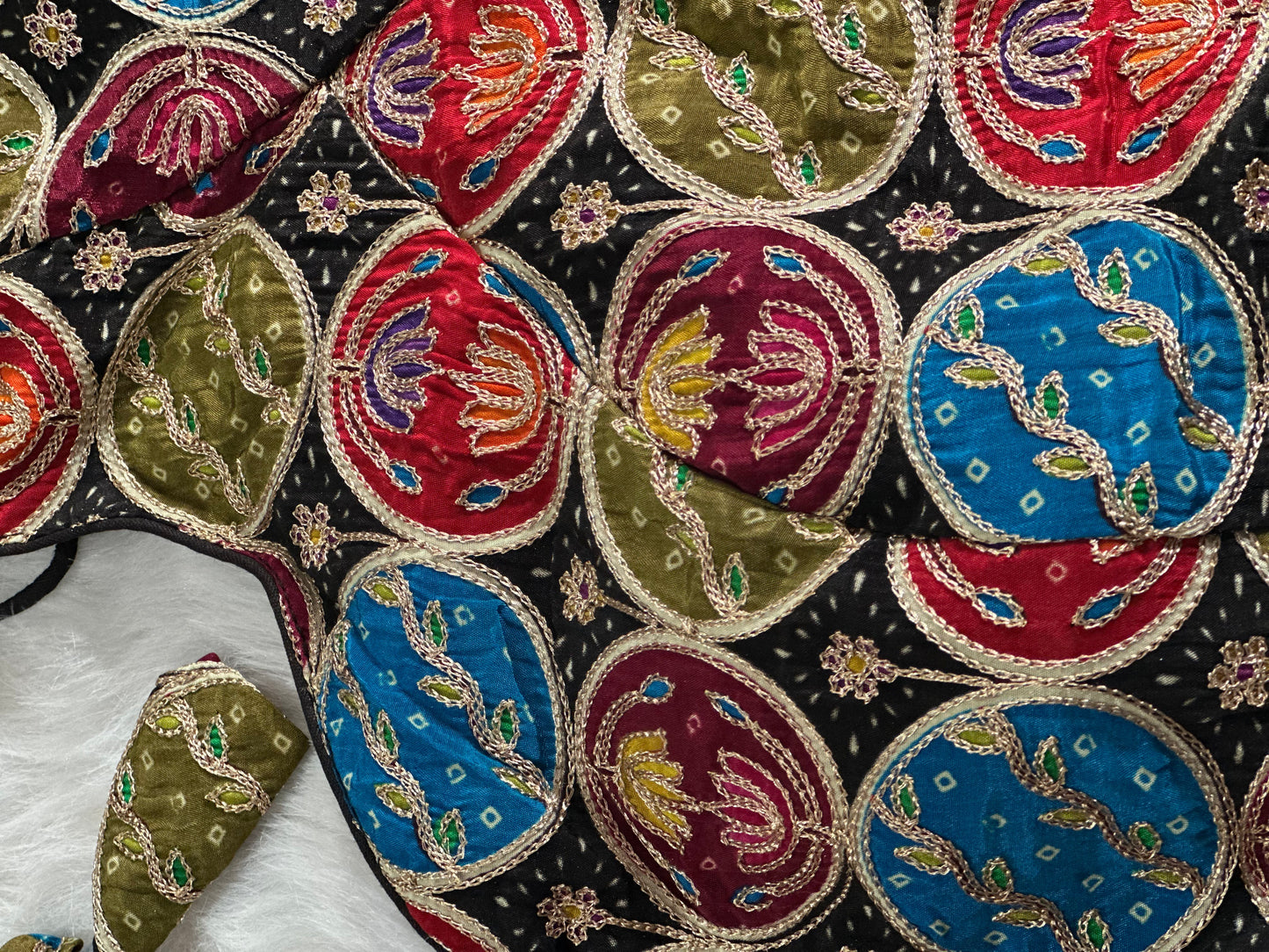 Black Multi Kalamkari Pure Crepe Blouse