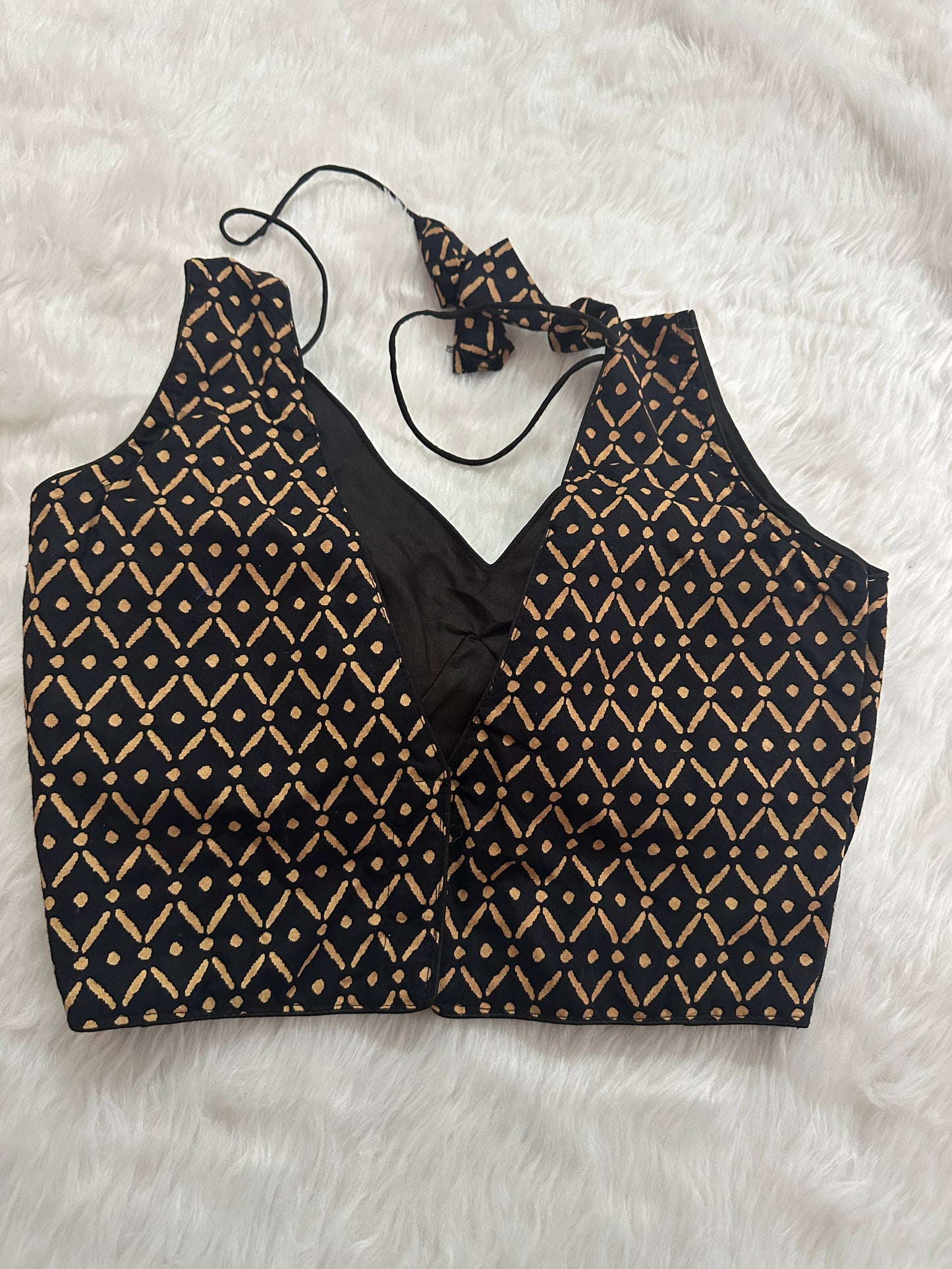 Ajrakh Cotton Sleeveless Blouse-P2