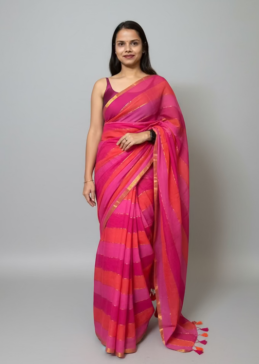 Manya Satrangi Mul Saree