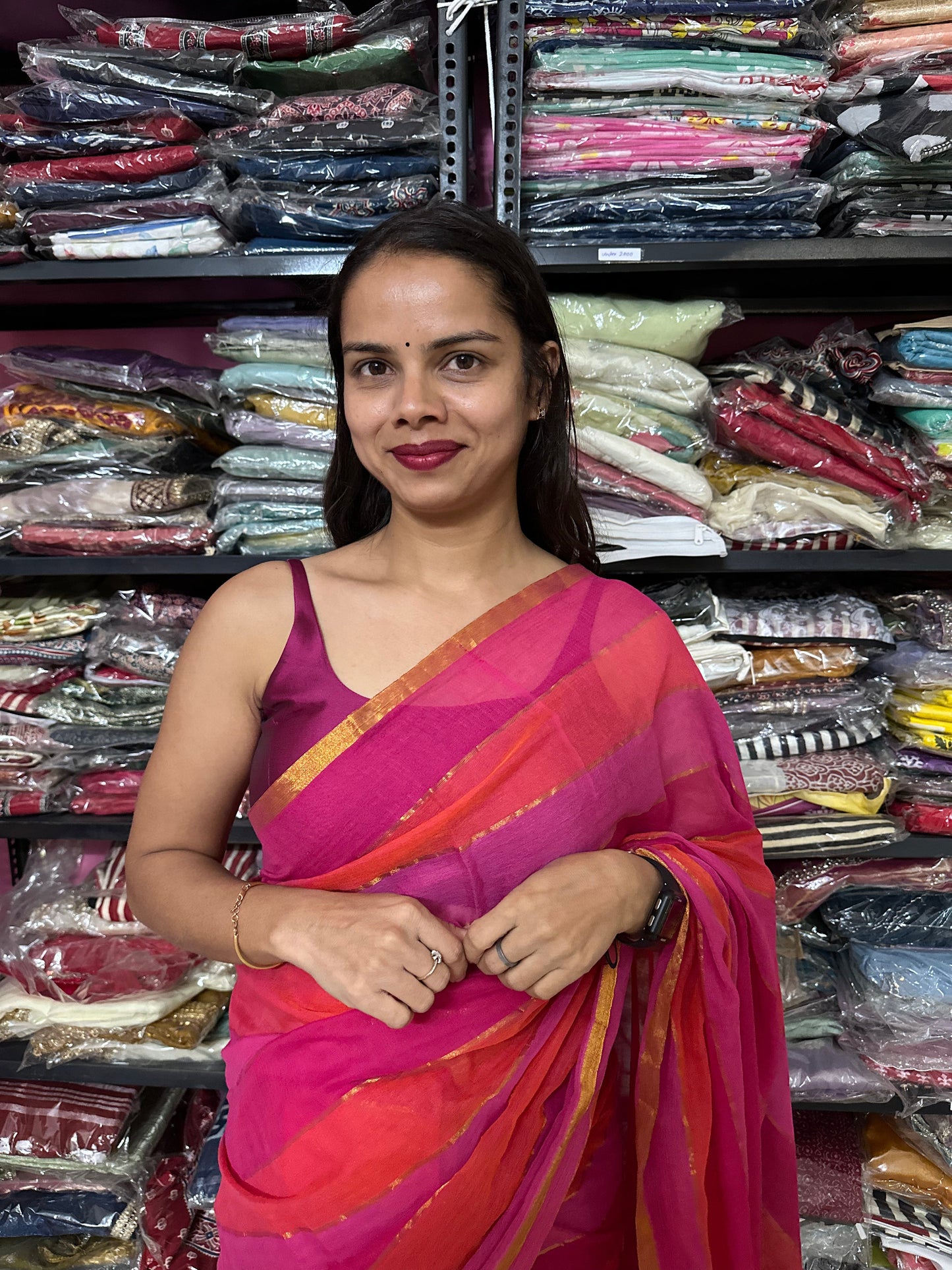 Manya Satrangi Mul Saree