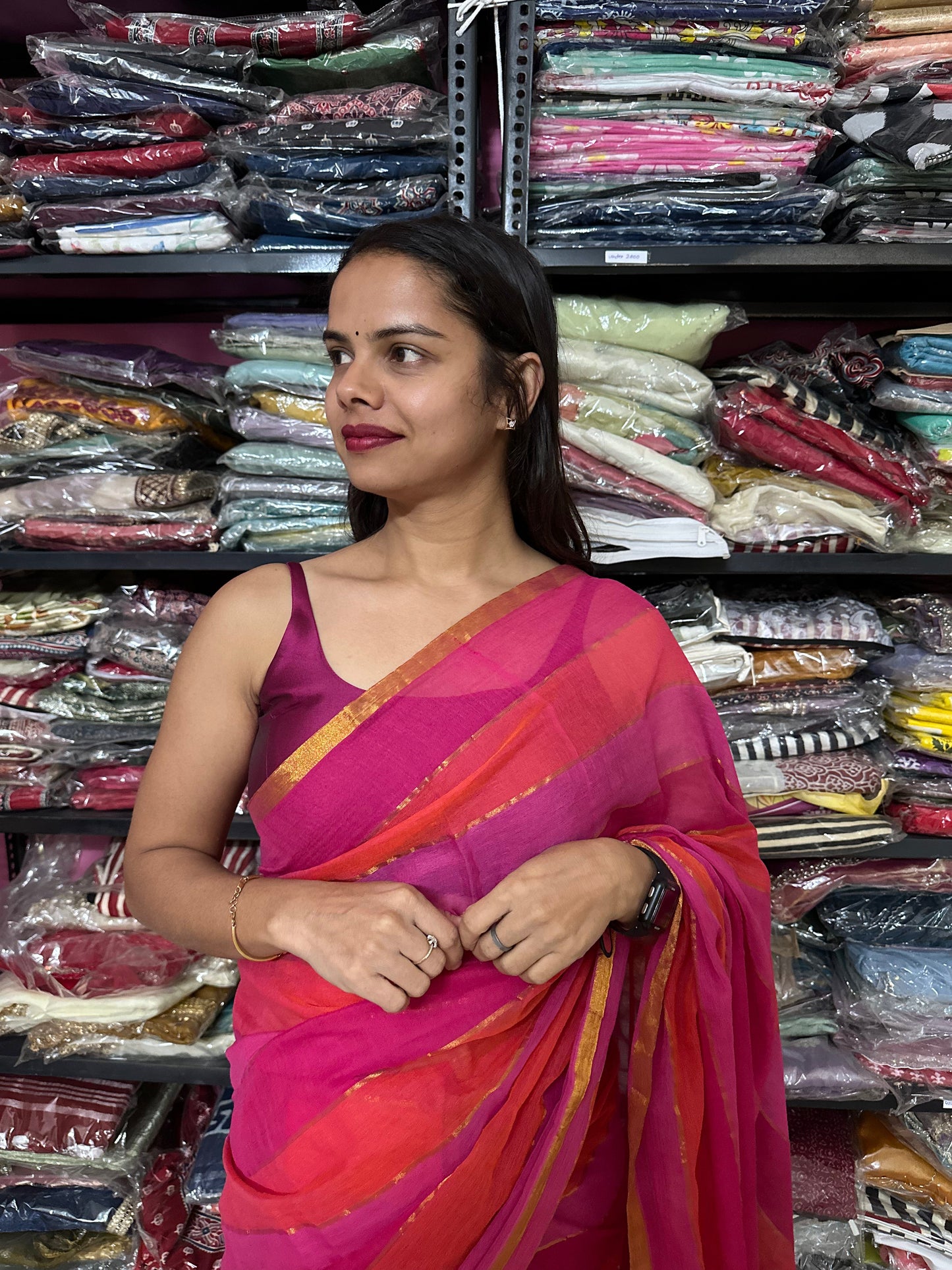 Manya Satrangi Mul Saree