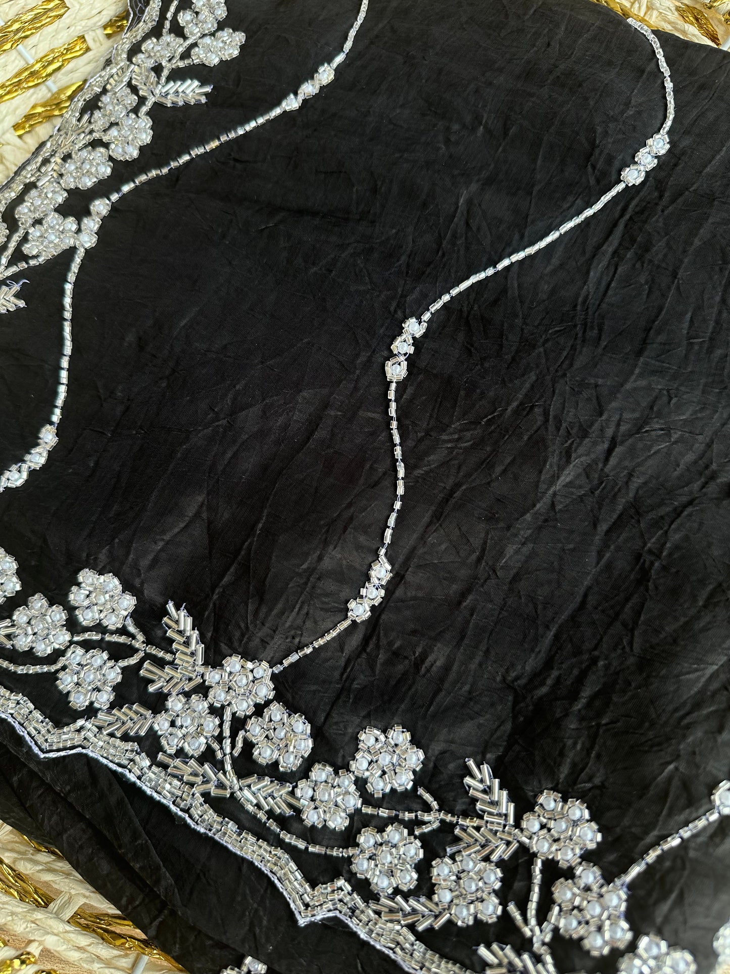 Mrinali Pearl Work Tissue Saree