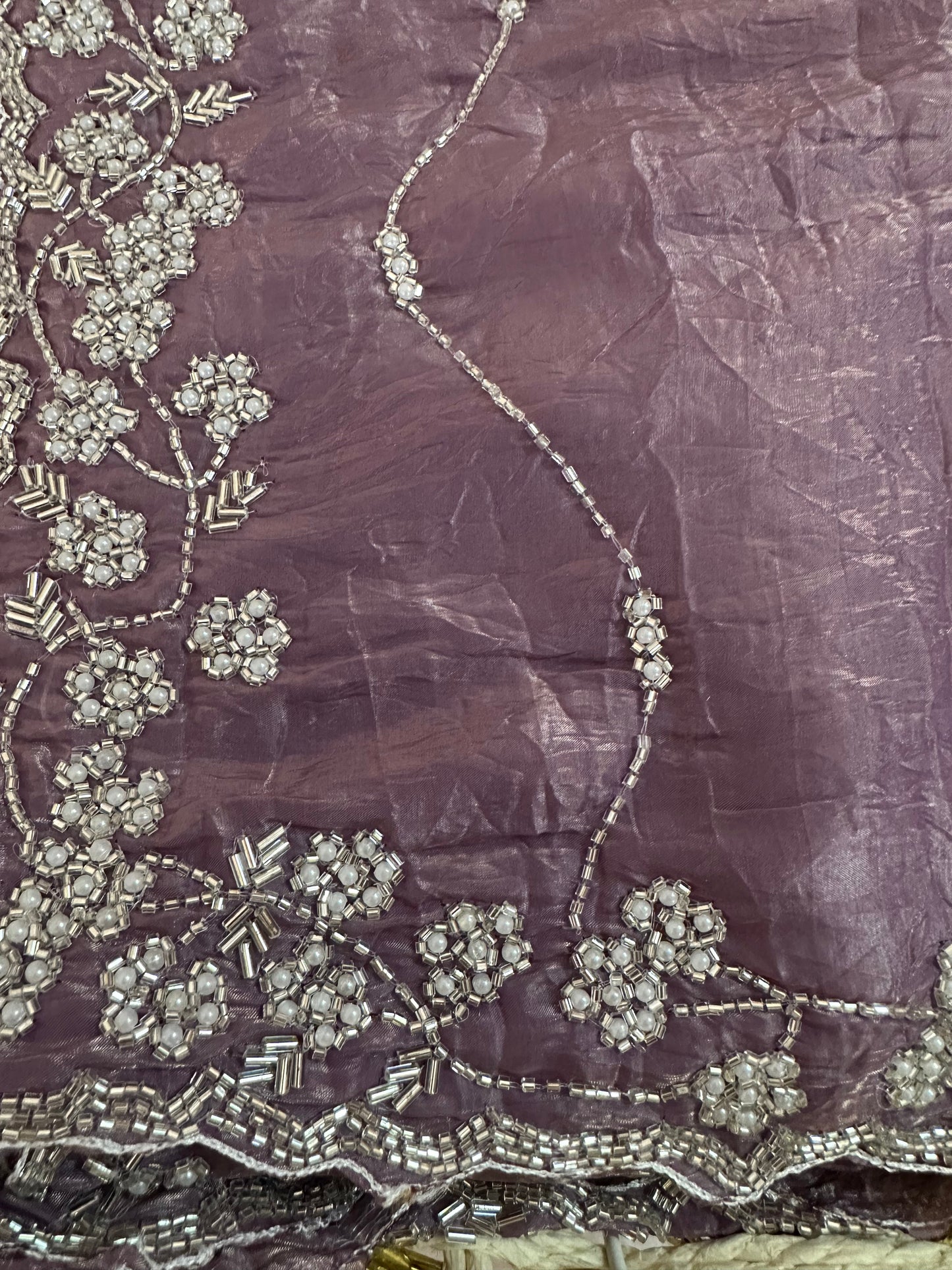 Mrinali Pearl Work Tissue Saree